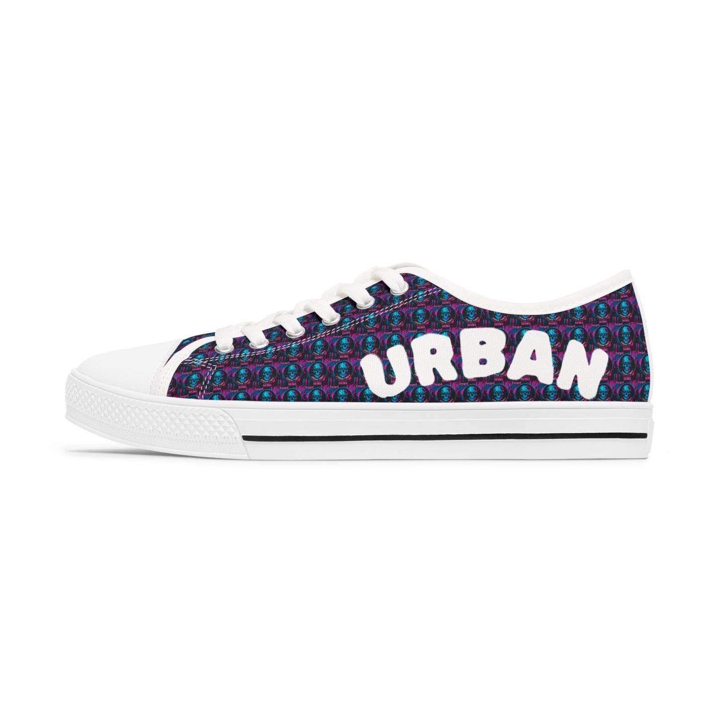 Urban Vibe Women's Low Top Sneakers, Trendy Casual Shoes, Unique Gift for Her, Street Style Sneakers, Fashionable Everyday Footwear
