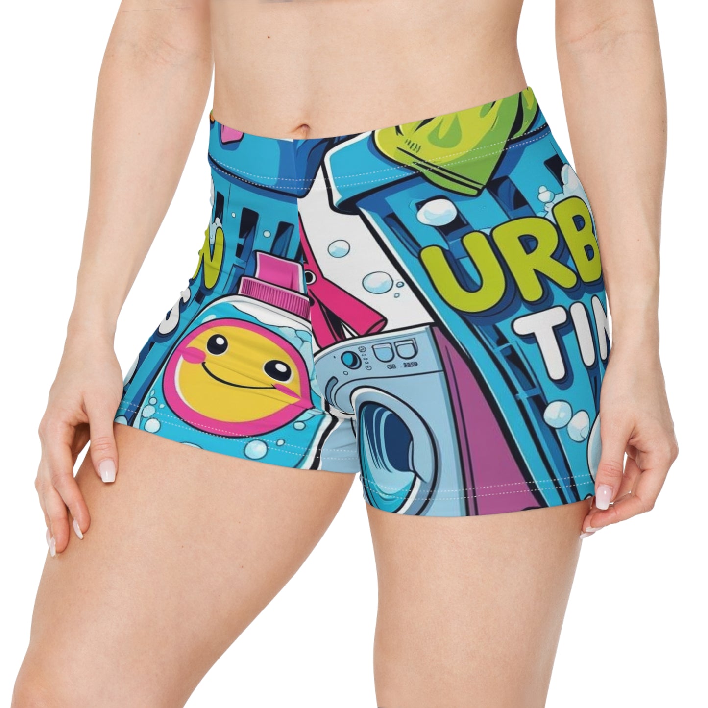 Vibrant Women's Shorts, Fun Summer Gift, Beach Apparel, Playful Casual Wear, Unique Graphic Design