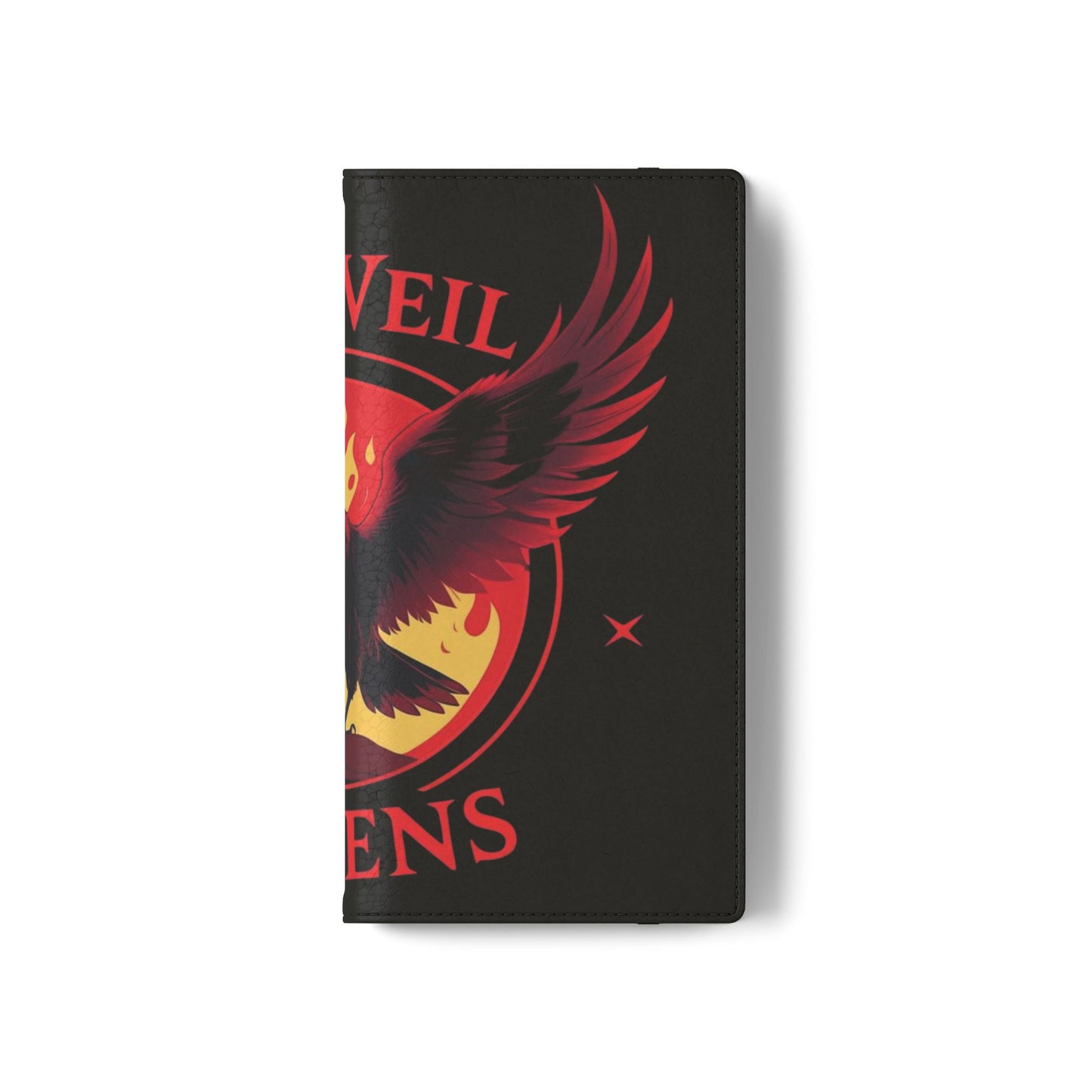 Raven Design Flip Case for Smartphones, Stylish Phone Cover, Gothic Art Protection, Gift for Bird Lovers, Red Veil Ravens Merchandise