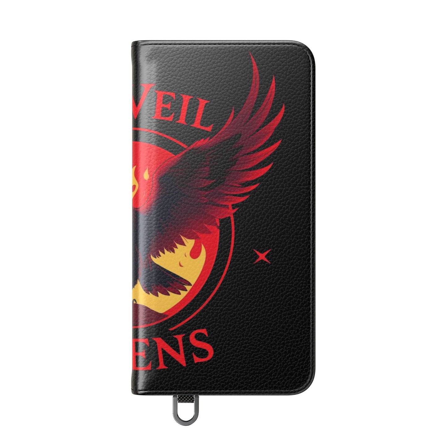 Raven Design Flip Case for Smartphones, Stylish Phone Cover, Gothic Art Protection, Gift for Bird Lovers, Red Veil Ravens Merchandise
