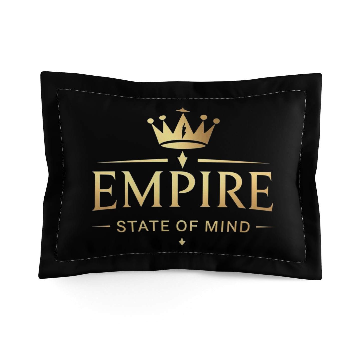 Empire State of Mind Pillow Sham | NYC Decor, Luxurious Microfiber Sham, Cozy Bedroom Accessory, Gold Crown Design, Gifts for New Yorkers