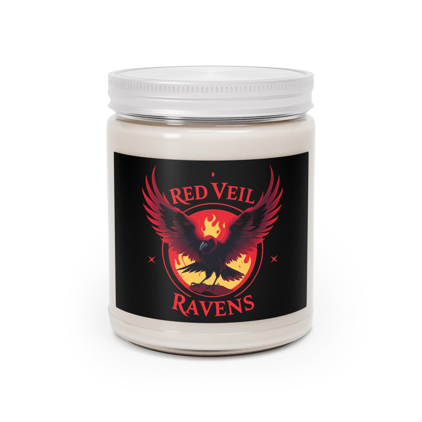 Scented Soy Candle - Red Veil Ravens, Eco-Friendly Home Fragrance, Aromatherapy Gift, Relaxation for Any Occasion, Halloween Decor