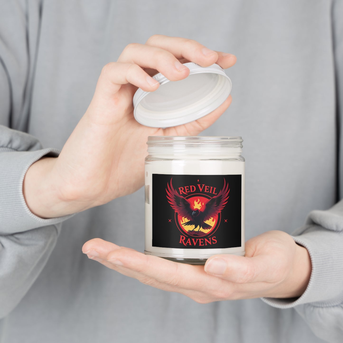 Scented Soy Candle - Red Veil Ravens, Eco-Friendly Home Fragrance, Aromatherapy Gift, Relaxation for Any Occasion, Halloween Decor
