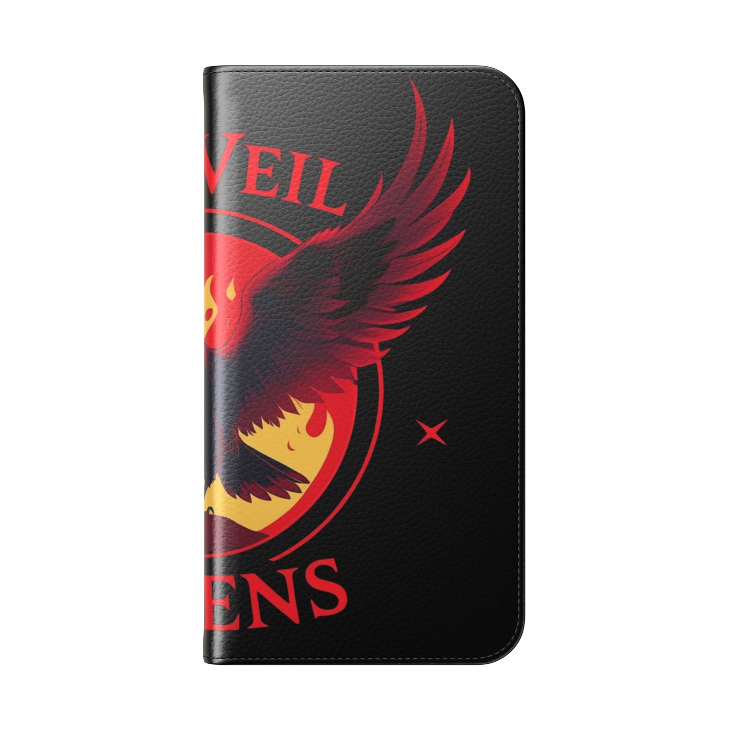 Raven Design Flip Case for Smartphones, Stylish Phone Cover, Gothic Art Protection, Gift for Bird Lovers, Red Veil Ravens Merchandise