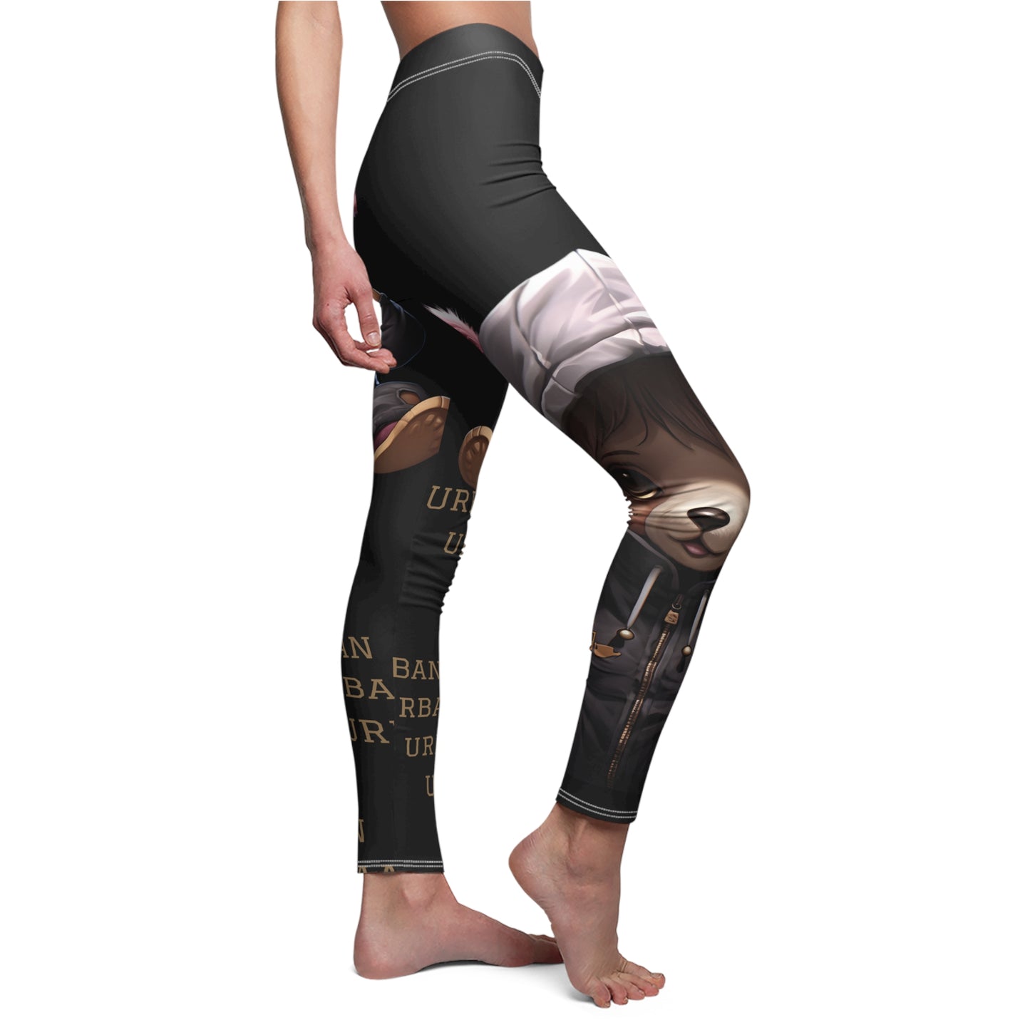 Playful Women's Casual Leggings, Cute Animal Print Leggings, Comfortable Activewear, Fun Outfit for Everyday