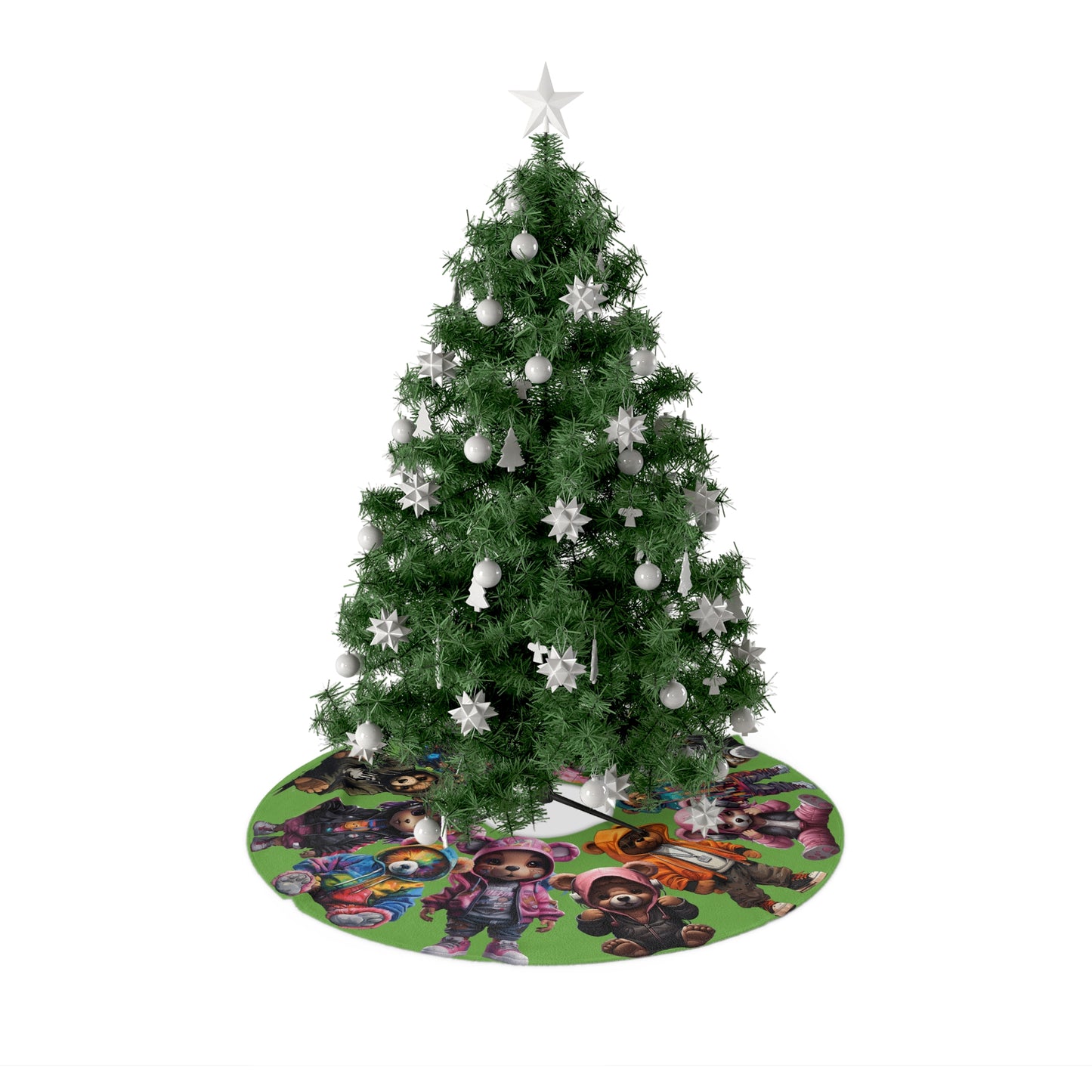 Whimsical Bear-Themed Christmas Tree Skirt, Fun Holiday Decor, Kids' Room, Unique Gift Ideas, Festive Home Accent