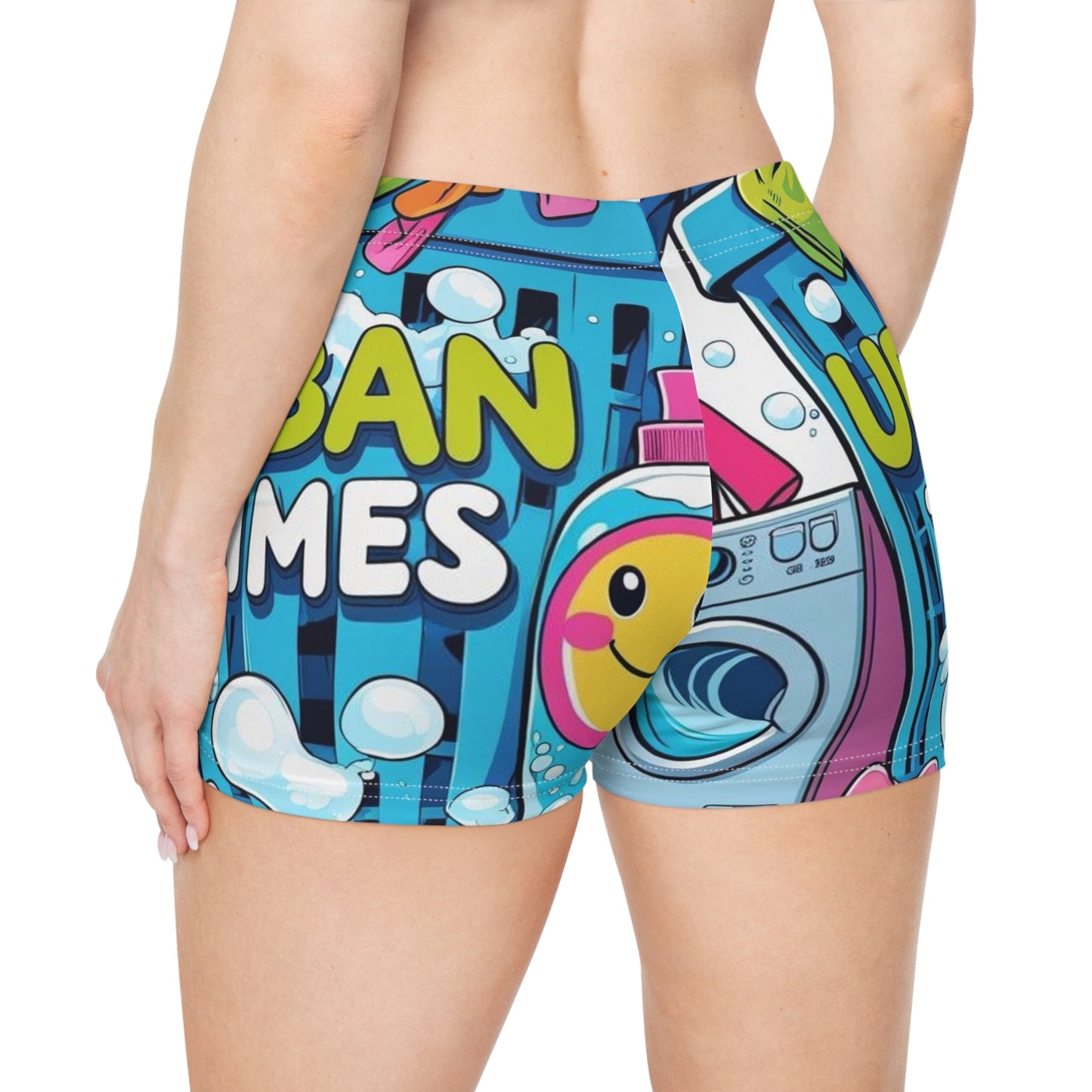 Vibrant Women's Shorts, Fun Summer Gift, Beach Apparel, Playful Casual Wear, Unique Graphic Design