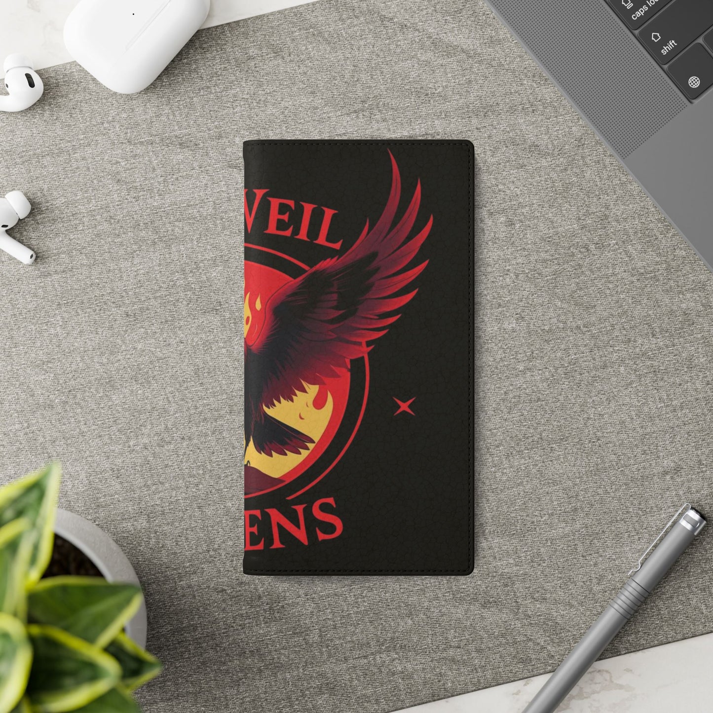 Raven Design Flip Case for Smartphones, Stylish Phone Cover, Gothic Art Protection, Gift for Bird Lovers, Red Veil Ravens Merchandise
