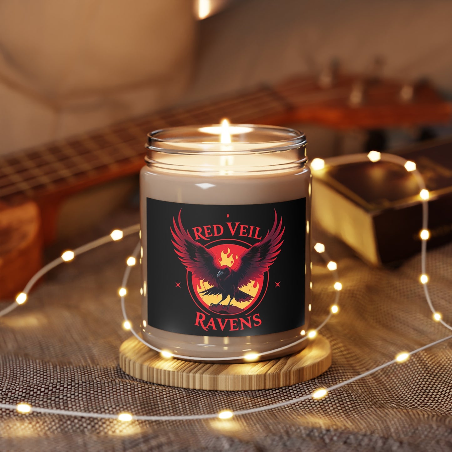 Scented Soy Candle - Red Veil Ravens, Eco-Friendly Home Fragrance, Aromatherapy Gift, Relaxation for Any Occasion, Halloween Decor