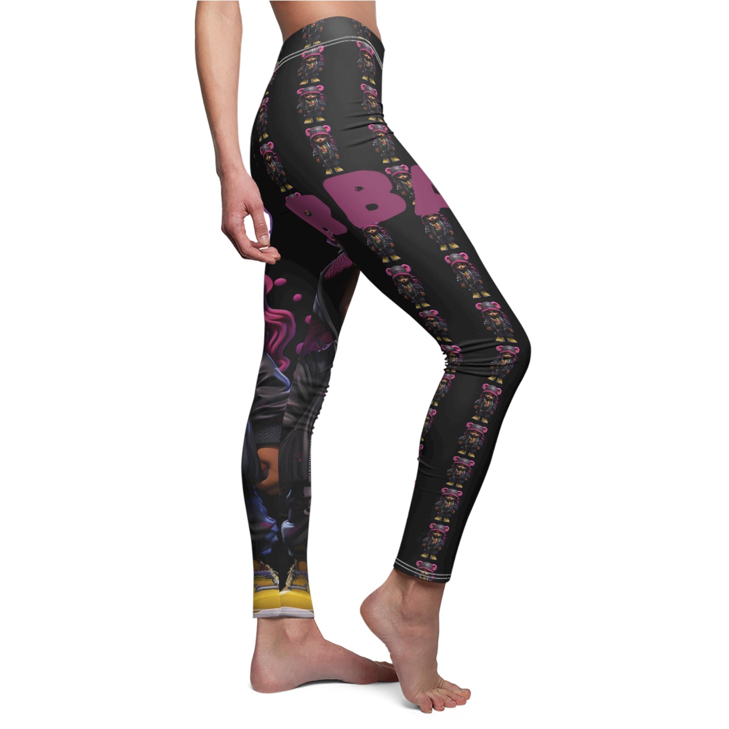 Playful Women's Casual Leggings, Cute Animal Print Leggings, Comfortable Activewear, Fun Outfit for Everyday