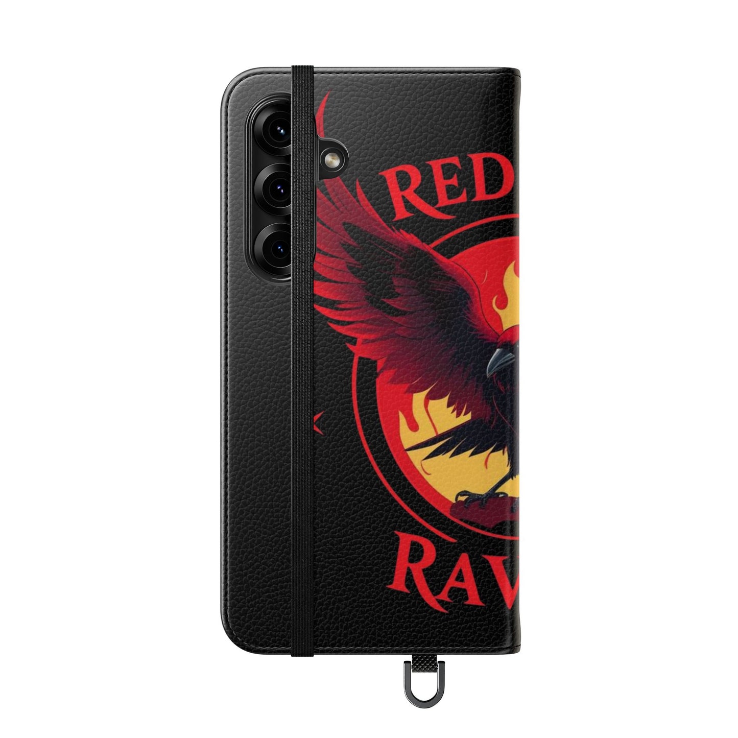 Raven Design Flip Case for Smartphones, Stylish Phone Cover, Gothic Art Protection, Gift for Bird Lovers, Red Veil Ravens Merchandise