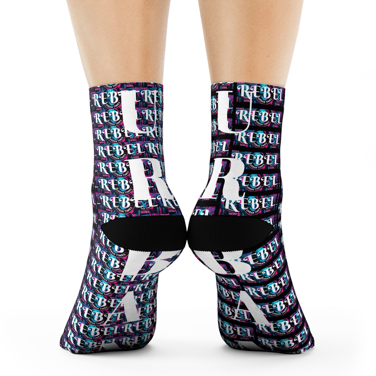 Urban Rebel Crew Socks - Cool Graphic Socks for Streetwear, Gift for Him/Her, Casual Style, Fashion Accessories, Trendy Socks