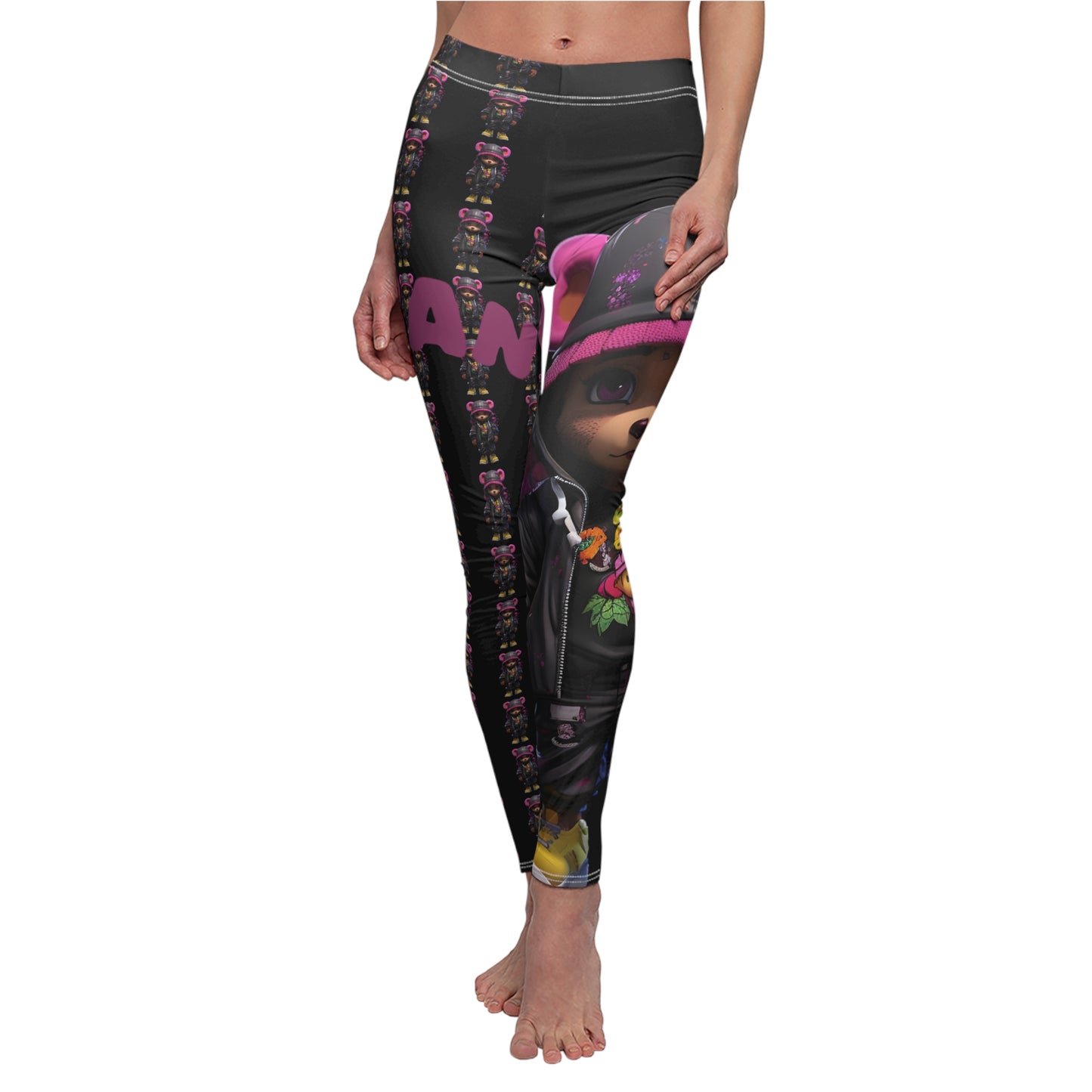 Playful Women's Casual Leggings, Cute Animal Print Leggings, Comfortable Activewear, Fun Outfit for Everyday