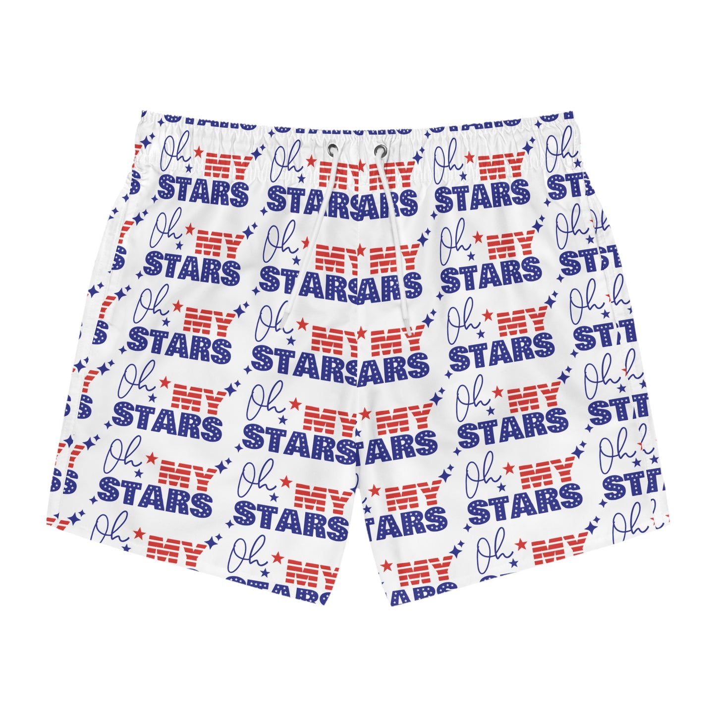 Patriotic Swim Trunks, Men's Beach Shorts, Summer Swimwear, Stars and Stripes Trunks, 4th of July Swimwear, Casual Pool Shorts
