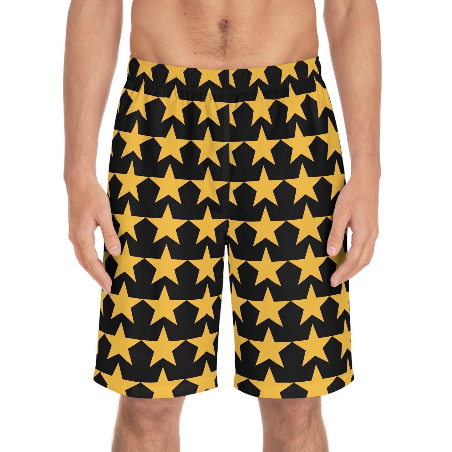 Star-Pattern Men's Board Shorts, Perfect for Beach Days, Summer Fun, Pool Parties, Vacation Wear, Gift for Him
