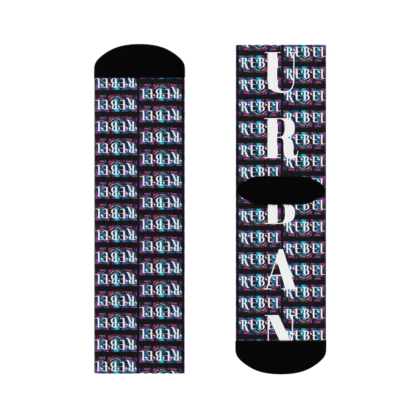 Urban Rebel Crew Socks - Cool Graphic Socks for Streetwear, Gift for Him/Her, Casual Style, Fashion Accessories, Trendy Socks