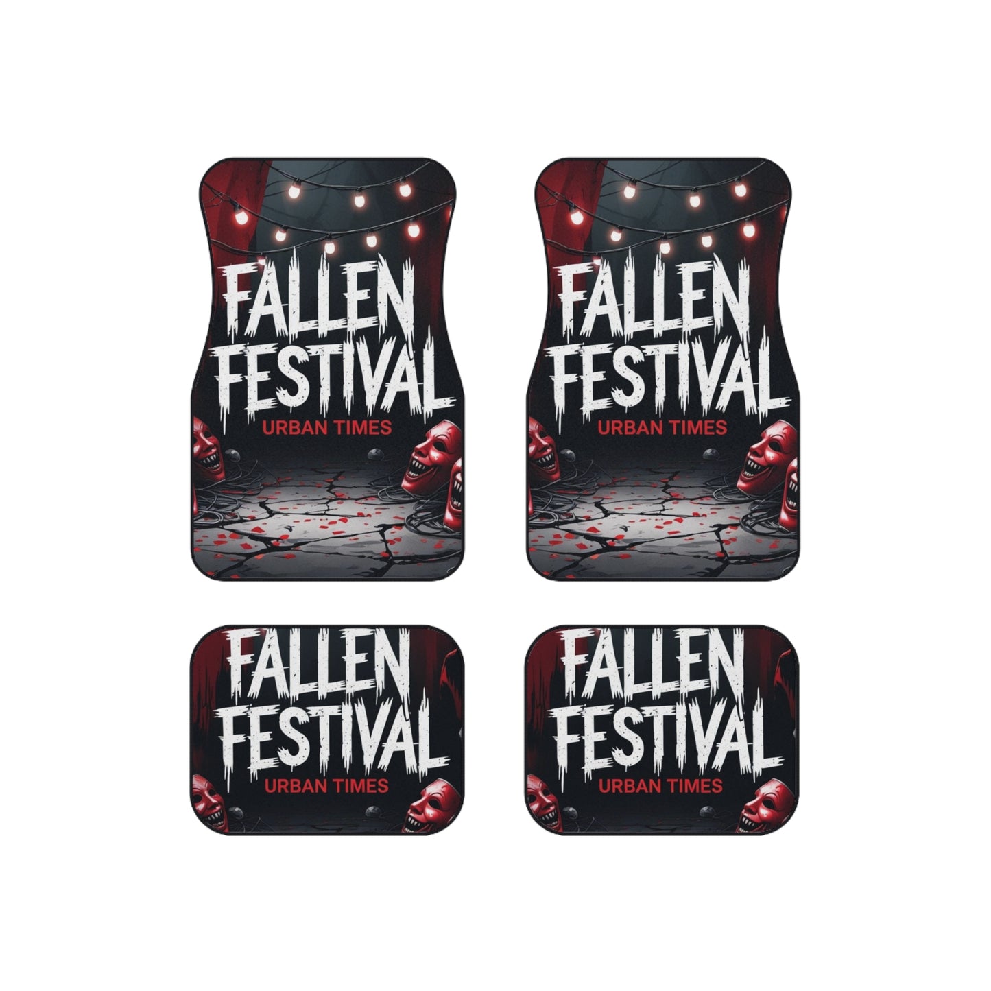 Fallen Festival Car Mats (Set of 4) - Unique Auto Accessories, Halloween Decor, Horror-Themed Gifts, Custom Floor Mats, Festival Car Decor