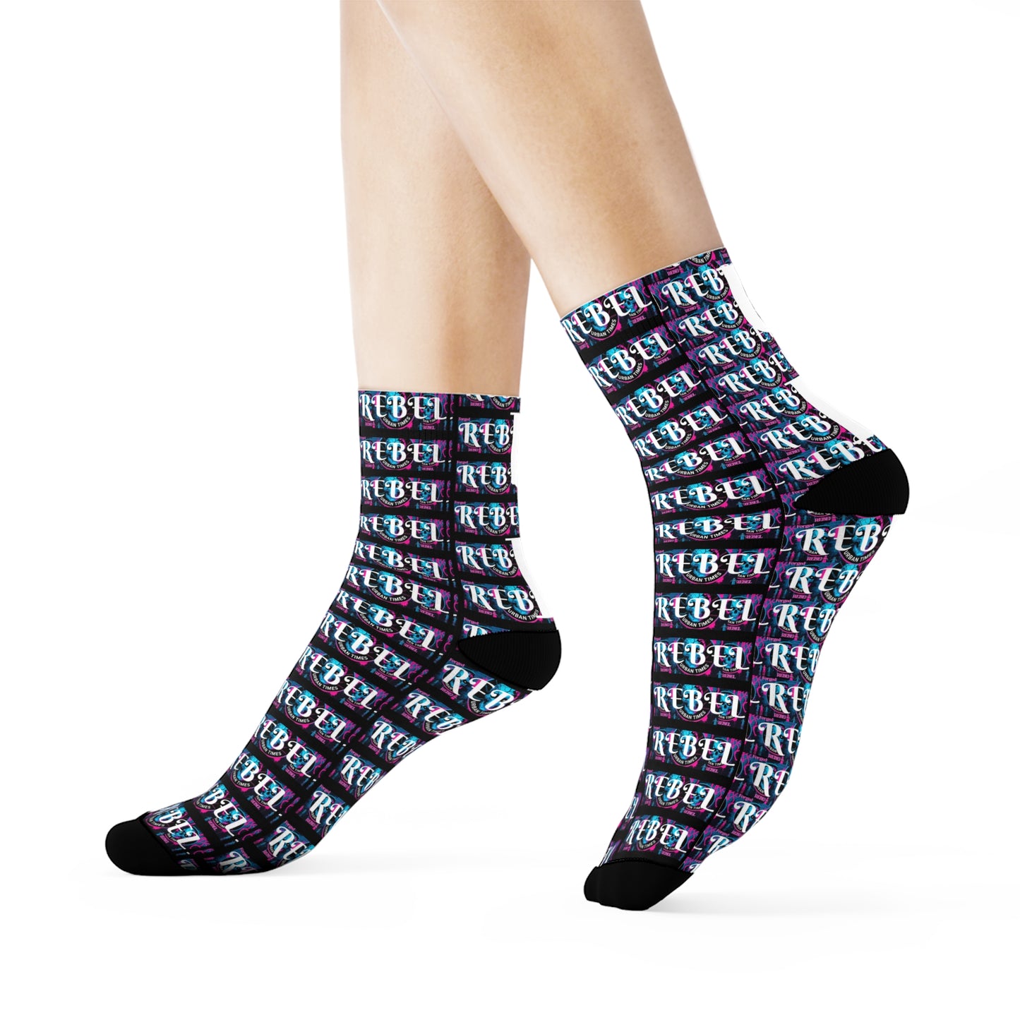 Urban Rebel Crew Socks - Cool Graphic Socks for Streetwear, Gift for Him/Her, Casual Style, Fashion Accessories, Trendy Socks
