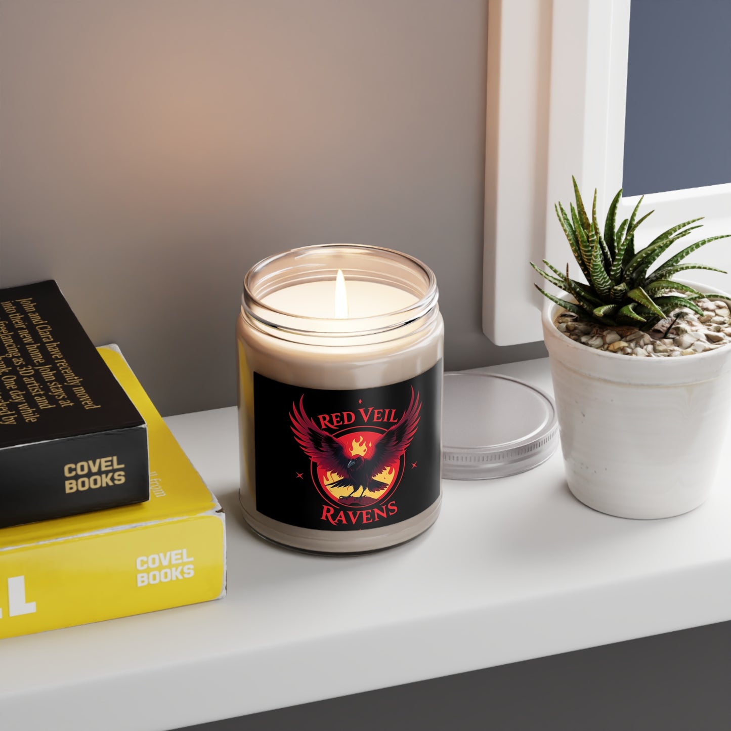 Scented Soy Candle - Red Veil Ravens, Eco-Friendly Home Fragrance, Aromatherapy Gift, Relaxation for Any Occasion, Halloween Decor