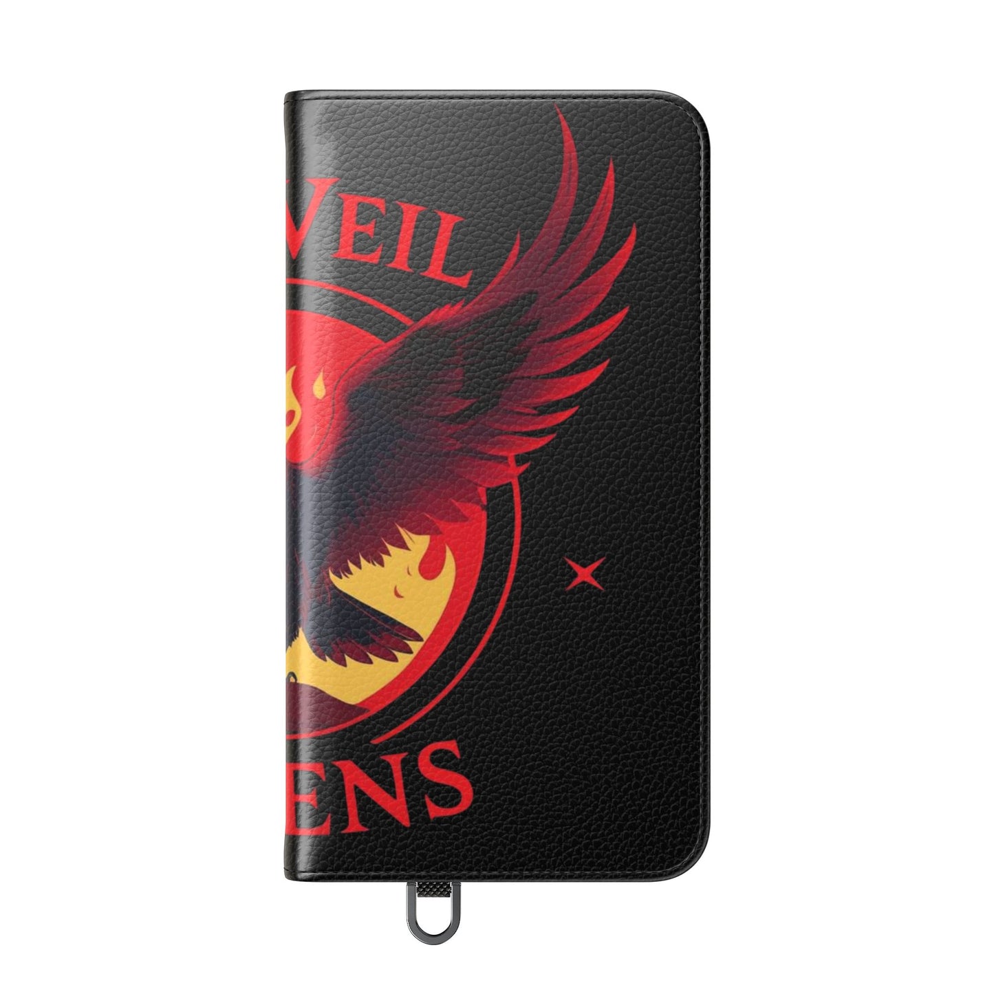 Raven Design Flip Case for Smartphones, Stylish Phone Cover, Gothic Art Protection, Gift for Bird Lovers, Red Veil Ravens Merchandise