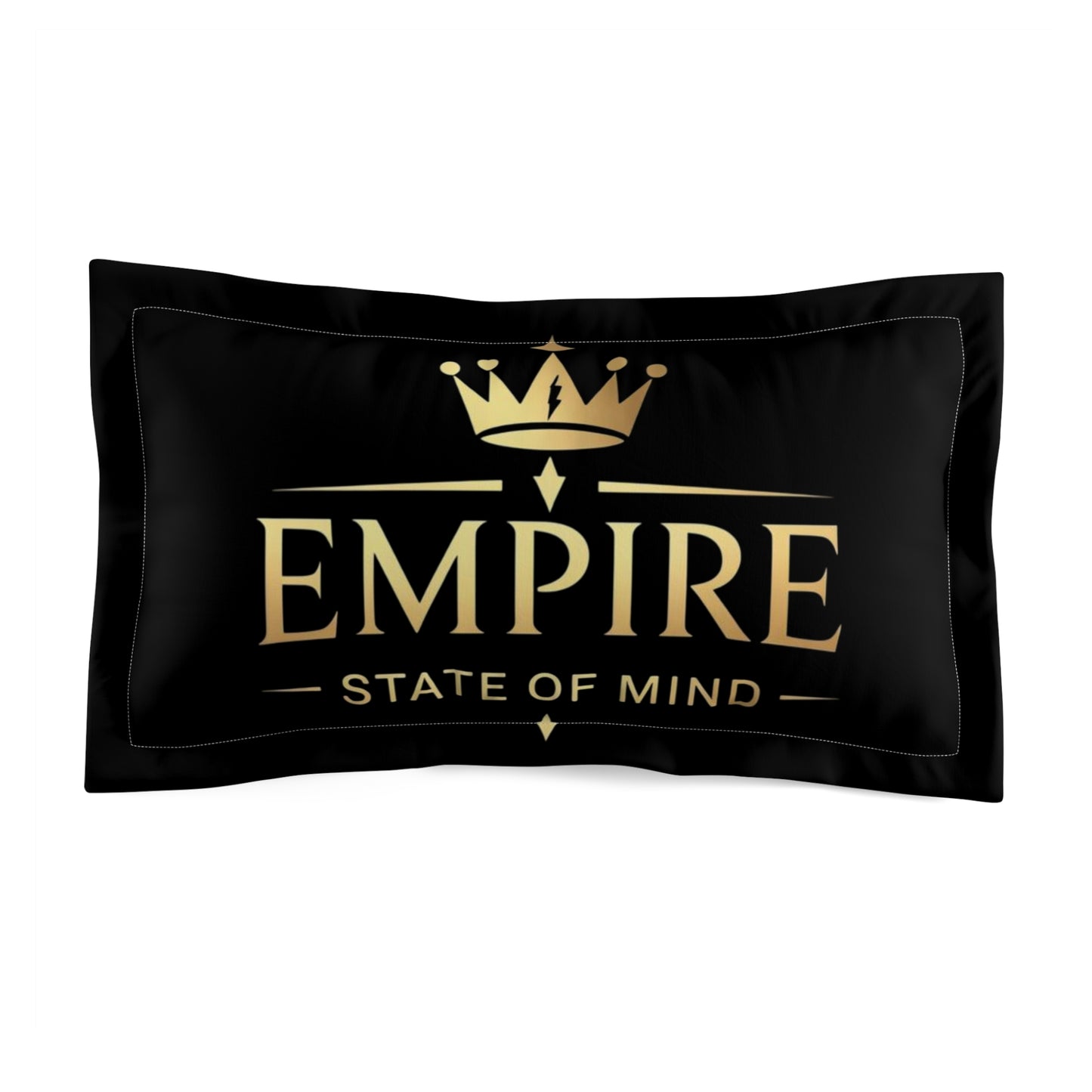 Empire State of Mind Pillow Sham | NYC Decor, Luxurious Microfiber Sham, Cozy Bedroom Accessory, Gold Crown Design, Gifts for New Yorkers