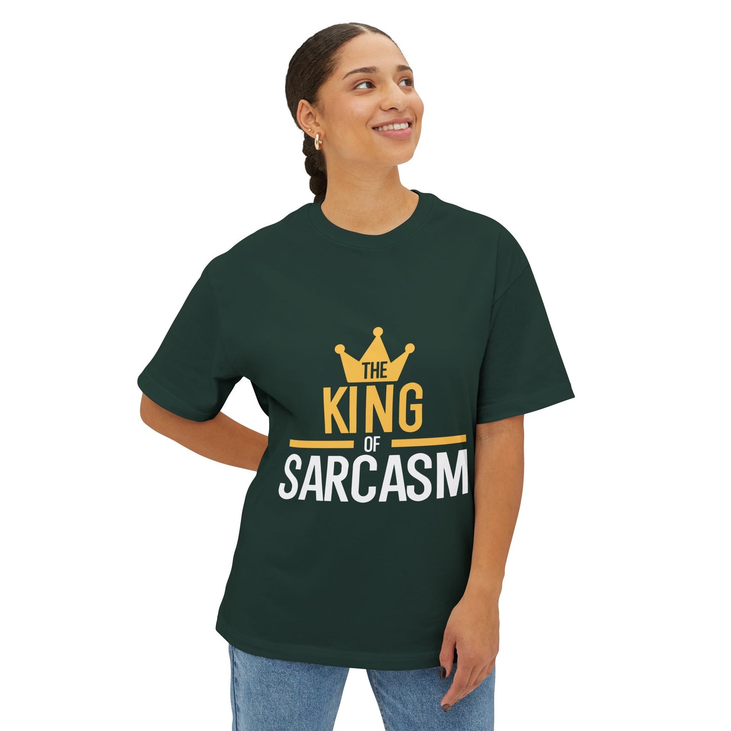 King of Sarcasm Oversized Tee, Funny Graphic Shirt, Unisex Humor Top, Casual Gift for Friends, Statement T-Shirt, Sarcastic Apparel