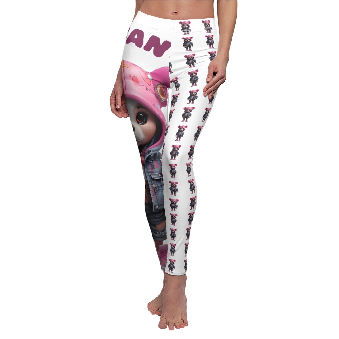 Playful Women's Casual Leggings, Cute Animal Print Leggings, Comfortable Activewear, Fun Outfit for Everyday