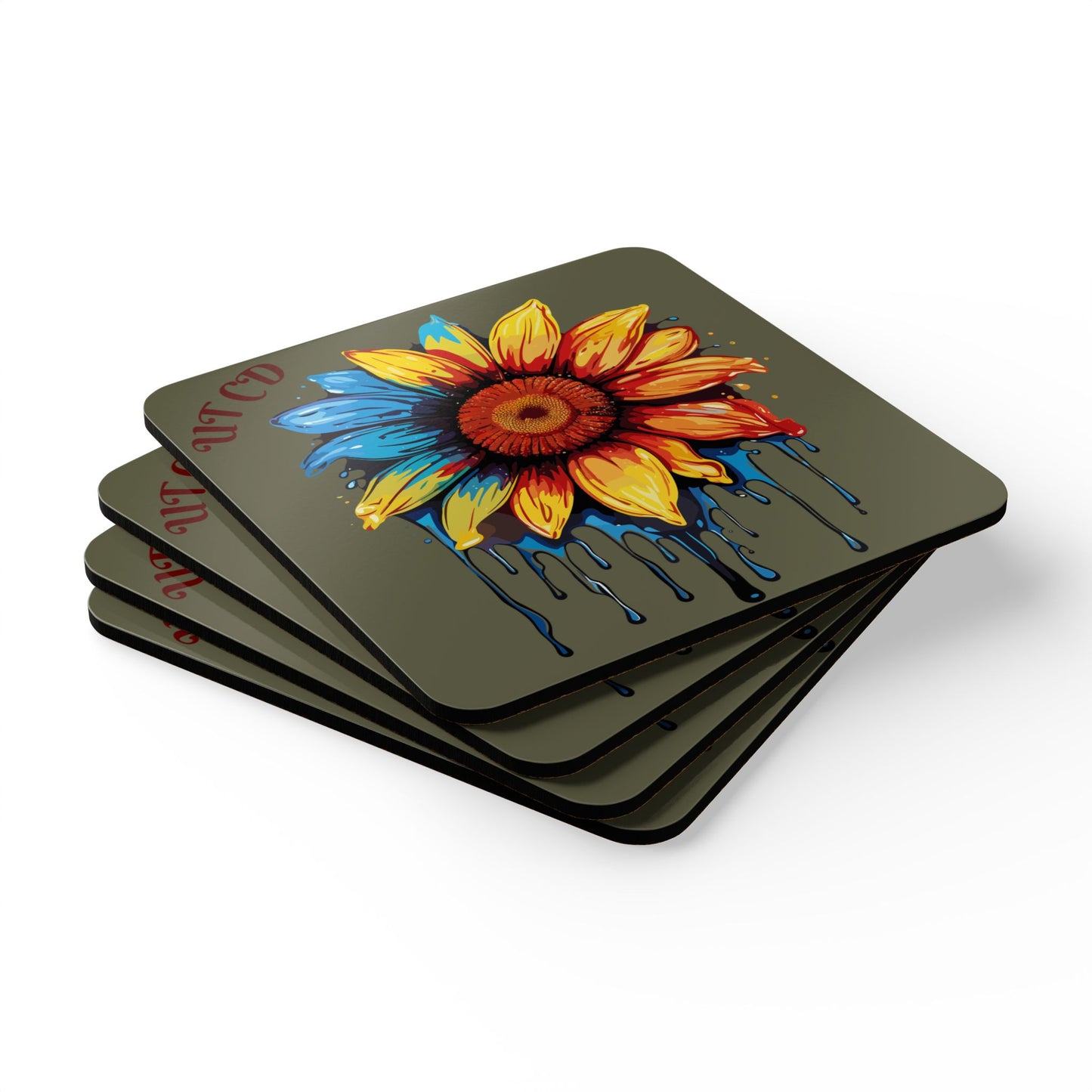 URBAN TIMES Vibrant Floral Coaster Set, Bohemian Drinkware, Home Decor, Gift for Nature Lovers, Kitchen Accessories, Eco-Friendly Coasters