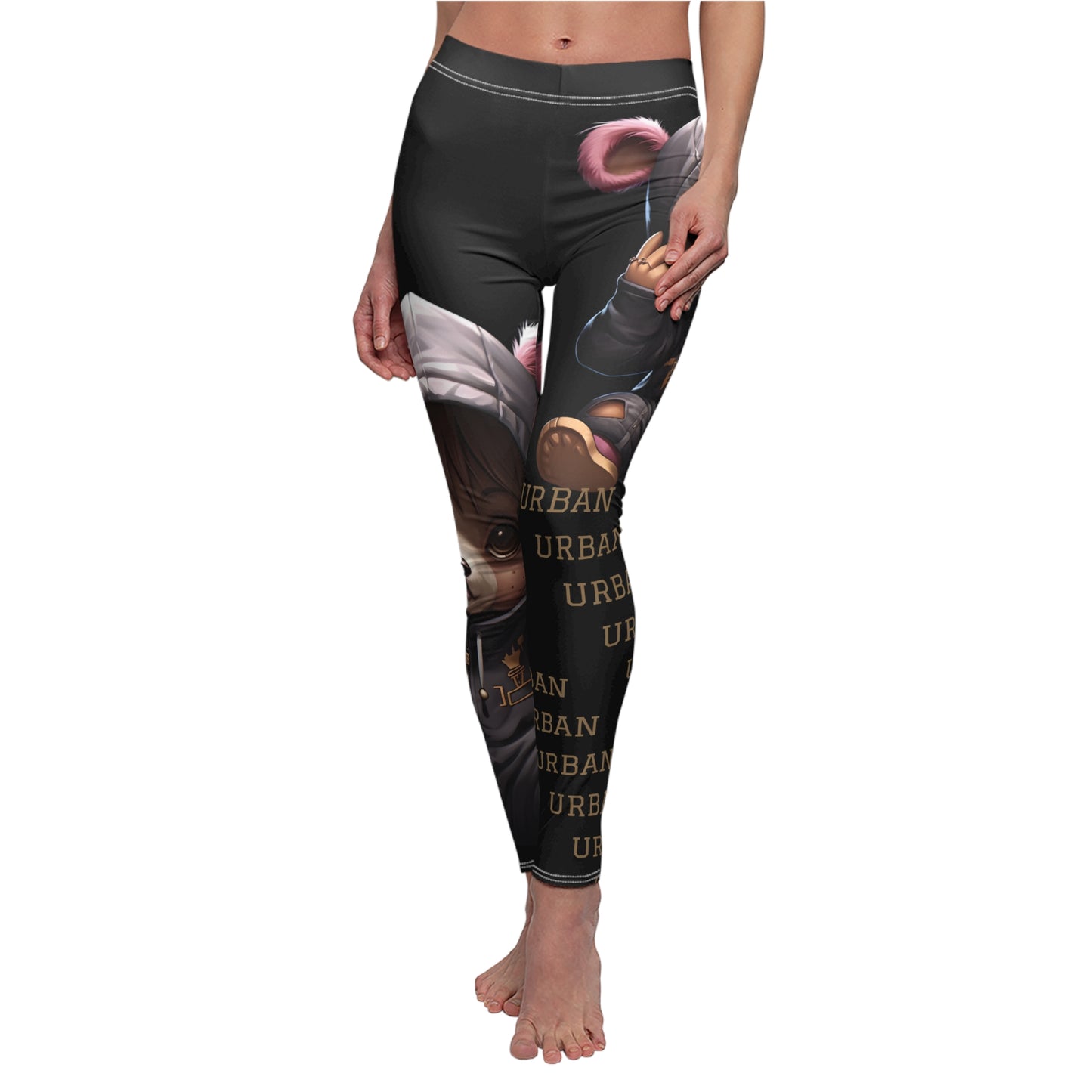 Playful Women's Casual Leggings, Cute Animal Print Leggings, Comfortable Activewear, Fun Outfit for Everyday