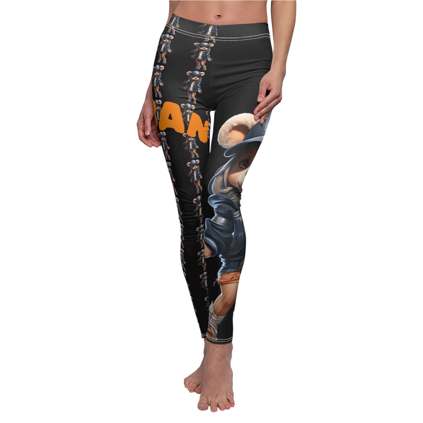Playful Women's Casual Leggings, Cute Animal Print Leggings, Comfortable Activewear, Fun Outfit for Everyday