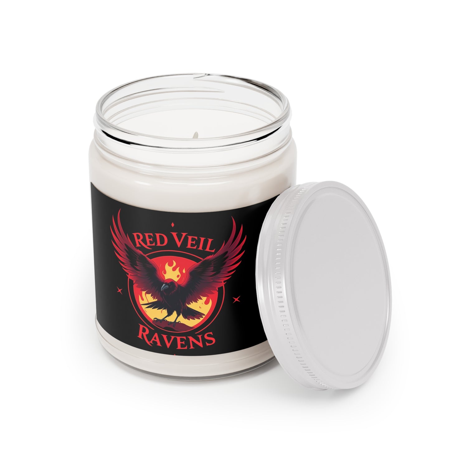 Scented Soy Candle - Red Veil Ravens, Eco-Friendly Home Fragrance, Aromatherapy Gift, Relaxation for Any Occasion, Halloween Decor