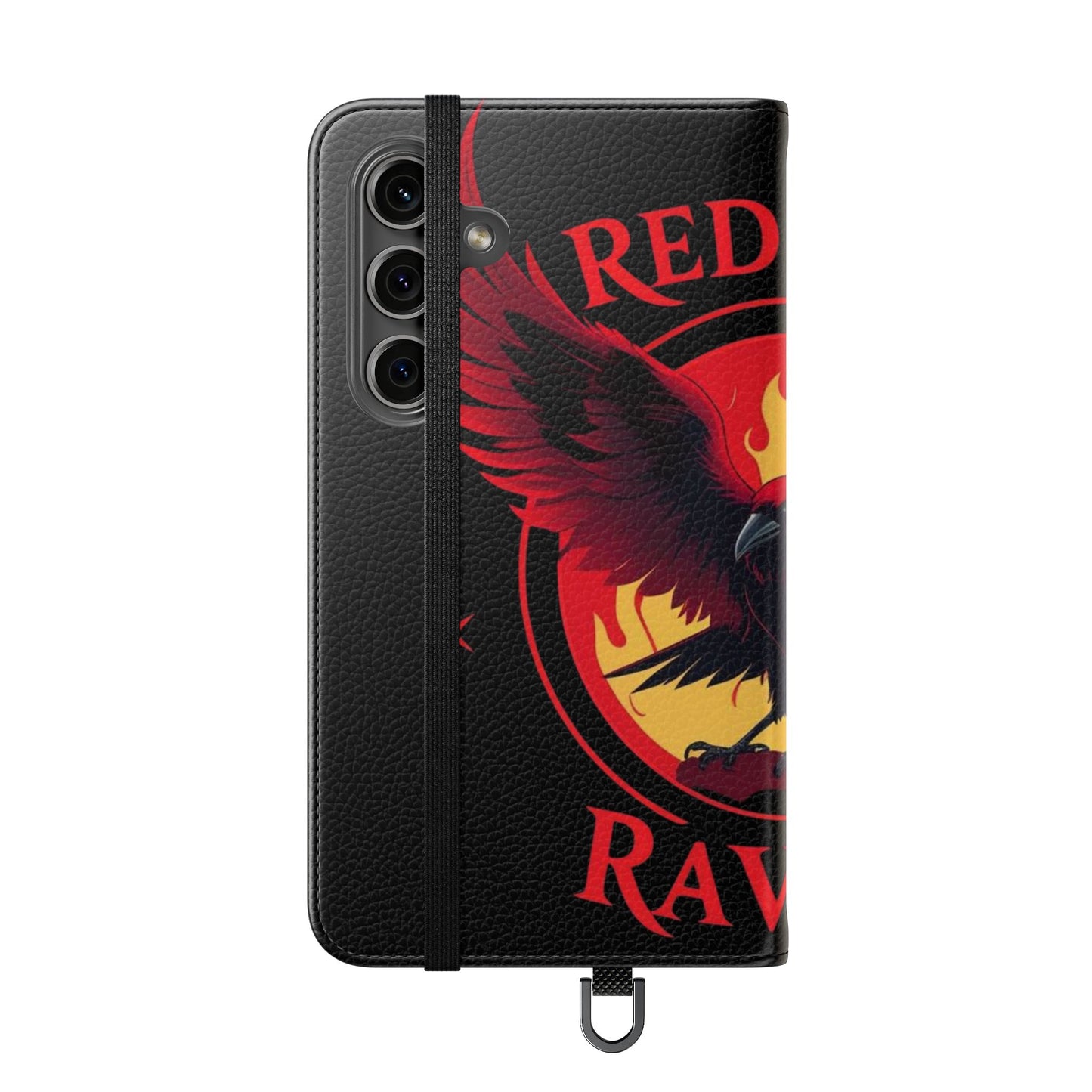 Raven Design Flip Case for Smartphones, Stylish Phone Cover, Gothic Art Protection, Gift for Bird Lovers, Red Veil Ravens Merchandise