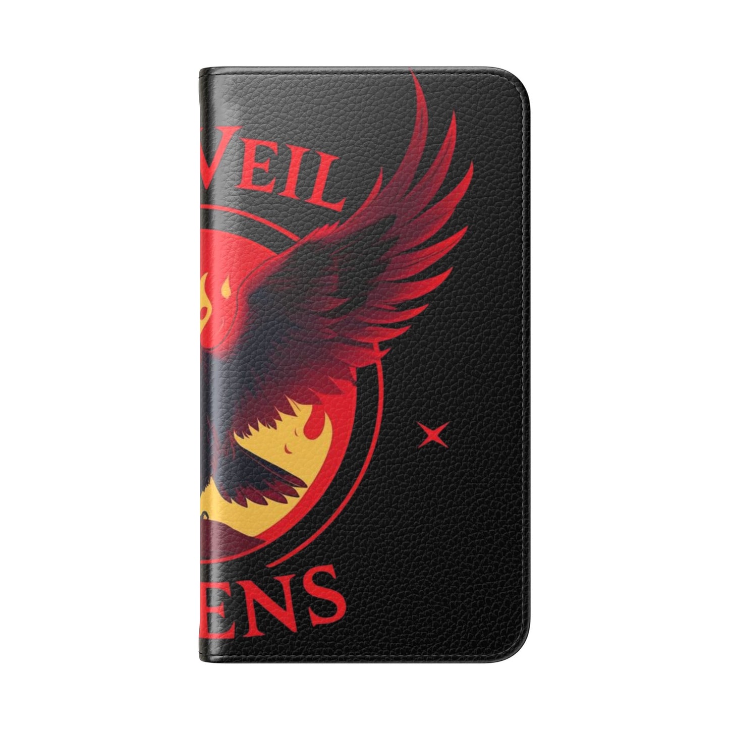 Raven Design Flip Case for Smartphones, Stylish Phone Cover, Gothic Art Protection, Gift for Bird Lovers, Red Veil Ravens Merchandise
