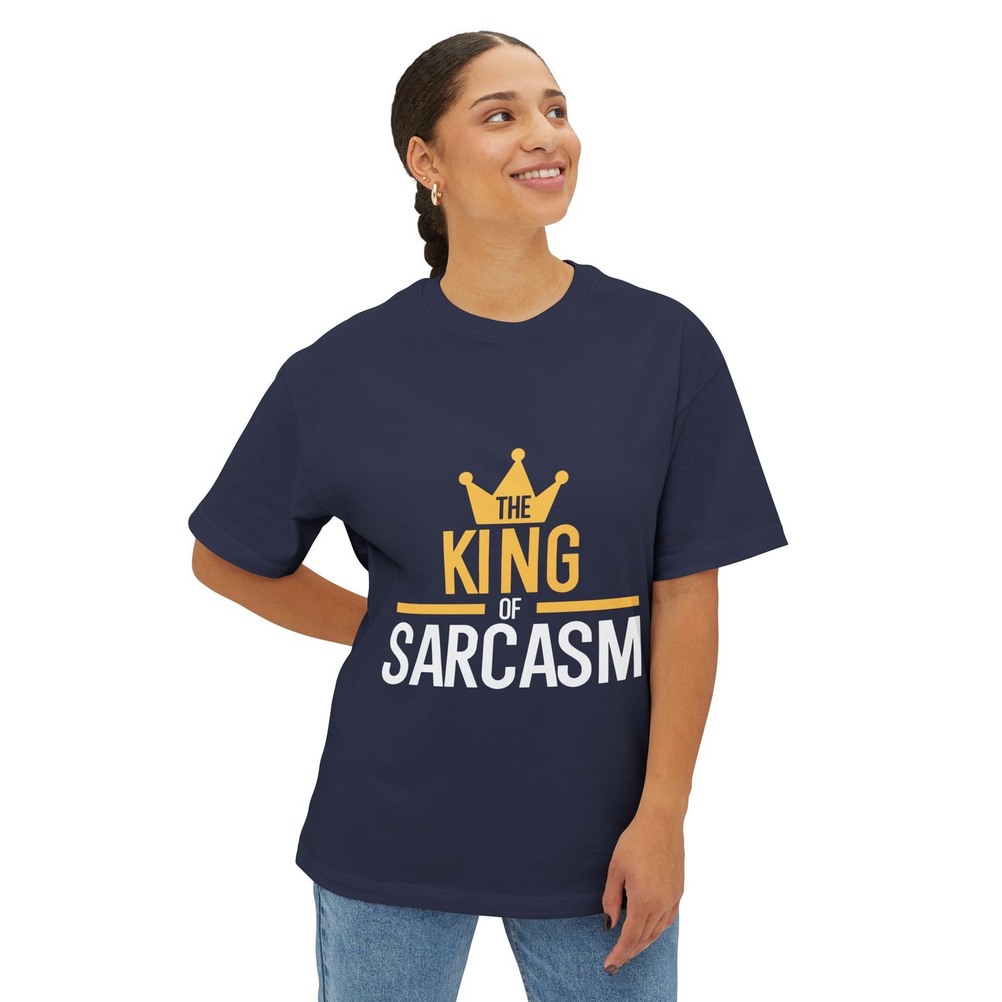 King of Sarcasm Oversized Tee, Funny Graphic Shirt, Unisex Humor Top, Casual Gift for Friends, Statement T-Shirt, Sarcastic Apparel