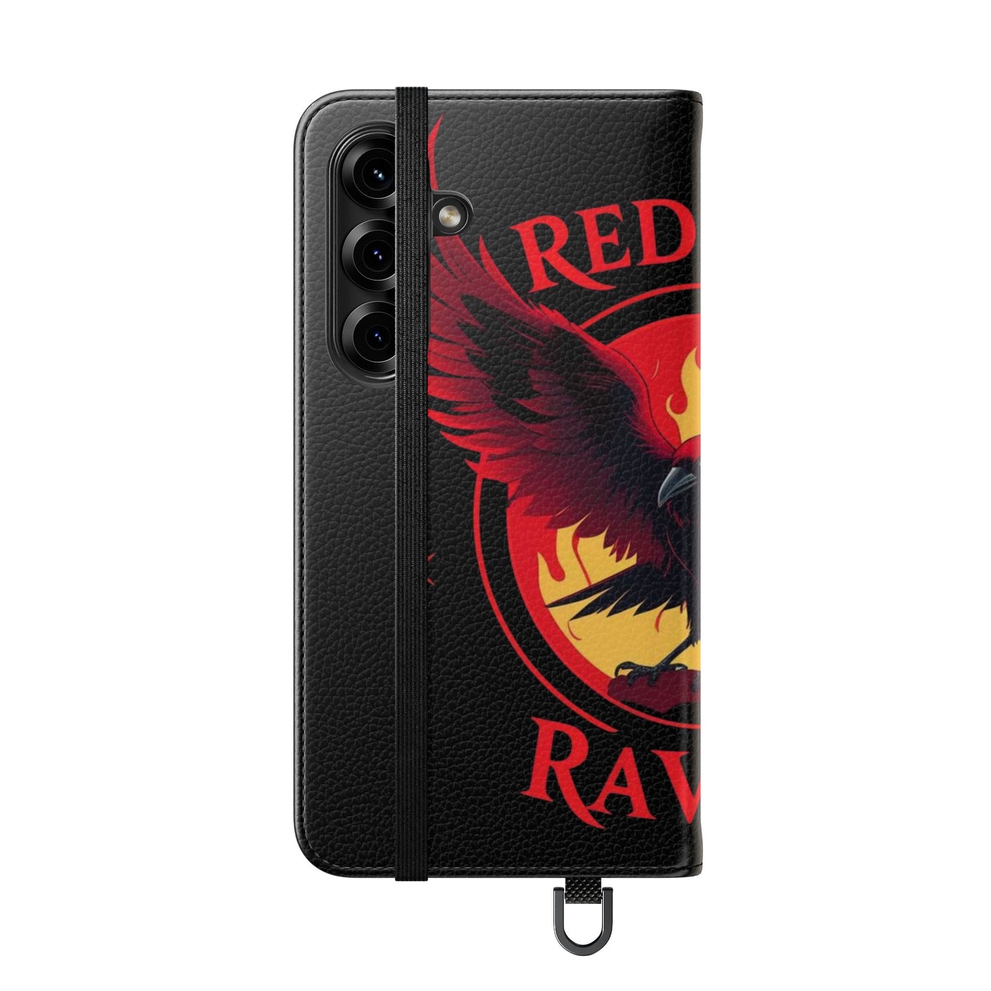 Raven Design Flip Case for Smartphones, Stylish Phone Cover, Gothic Art Protection, Gift for Bird Lovers, Red Veil Ravens Merchandise