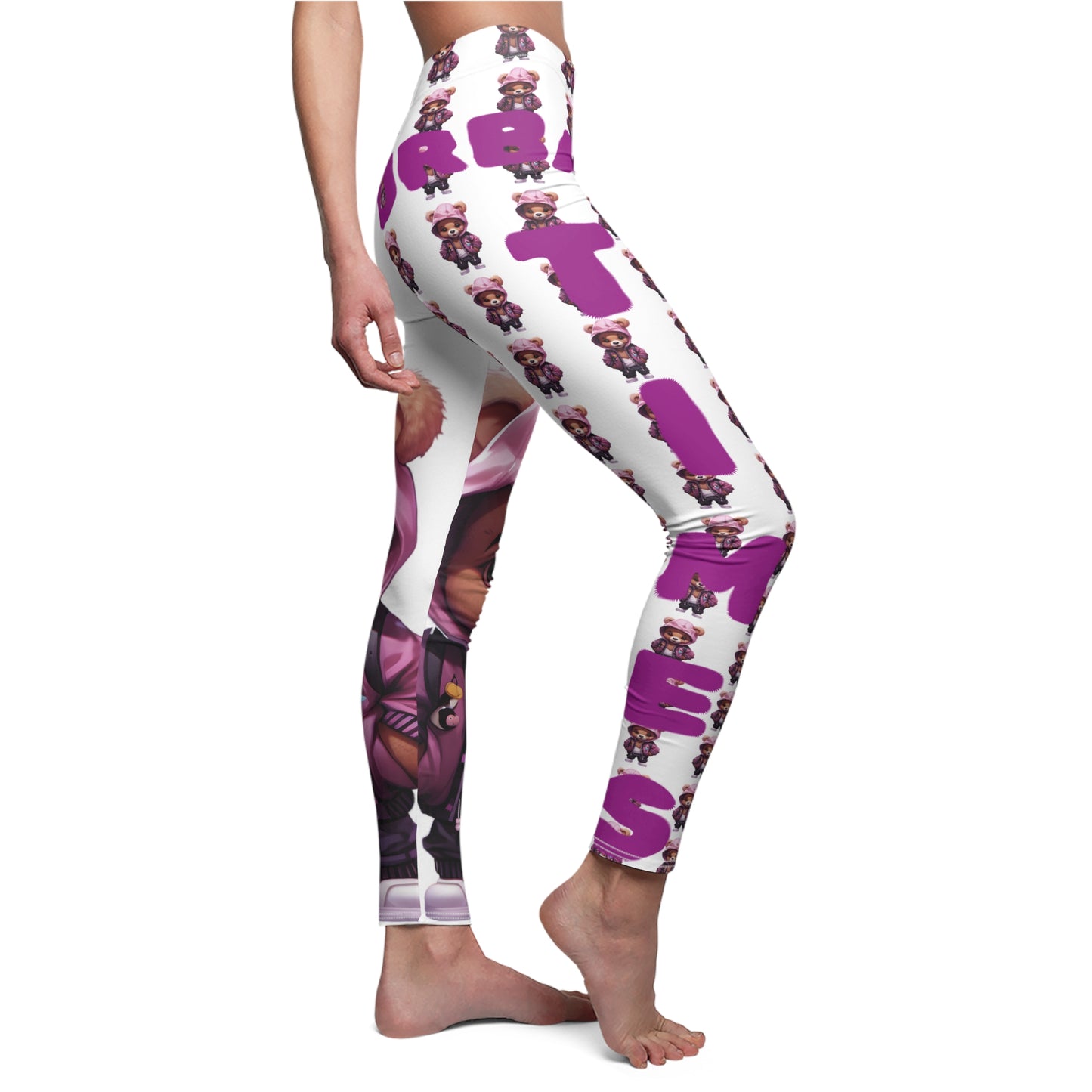 Playful Women's Casual Leggings, Cute Animal Print Leggings, Comfortable Activewear, Fun Outfit for Everyday