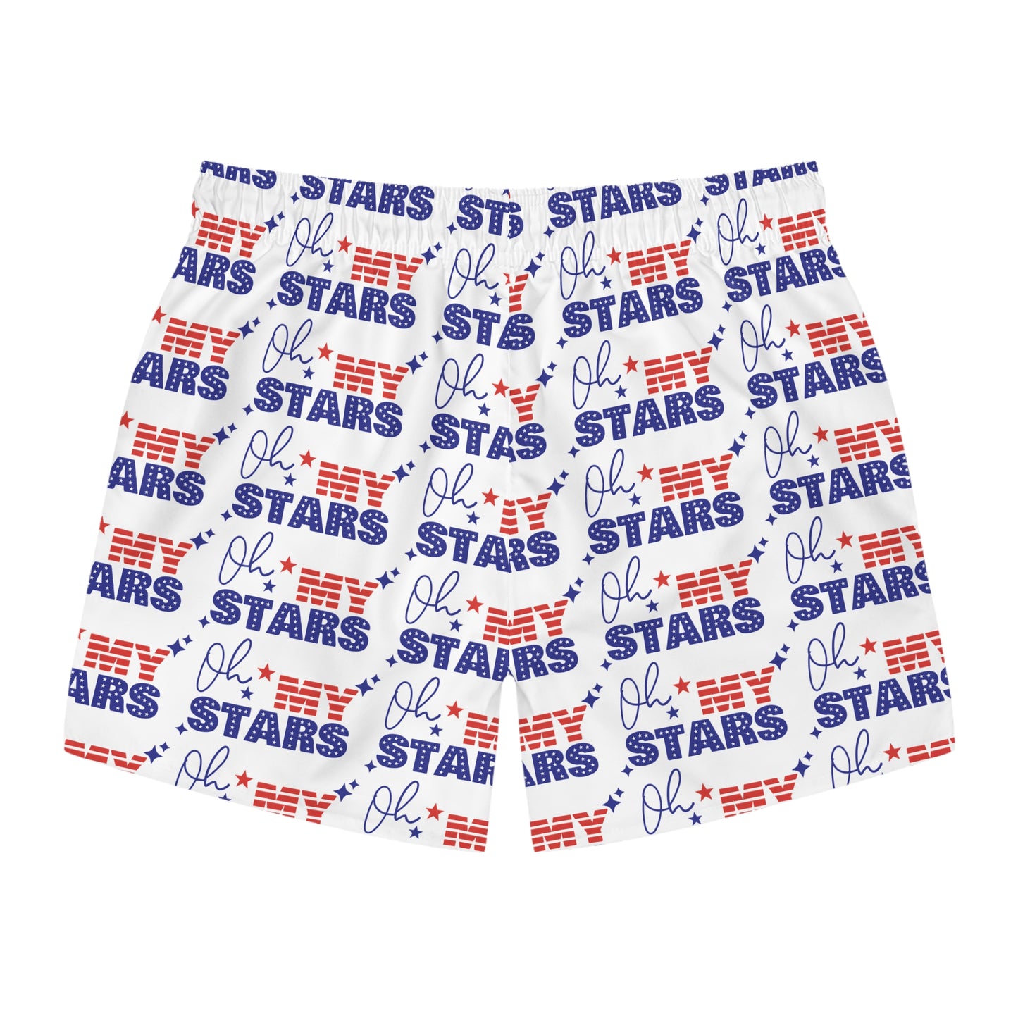 Patriotic Swim Trunks, Men's Beach Shorts, Summer Swimwear, Stars and Stripes Trunks, 4th of July Swimwear, Casual Pool Shorts