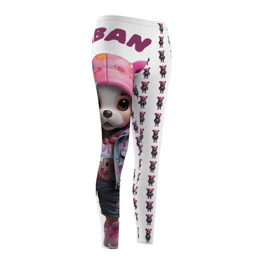 Playful Women's Casual Leggings, Cute Animal Print Leggings, Comfortable Activewear, Fun Outfit for Everyday