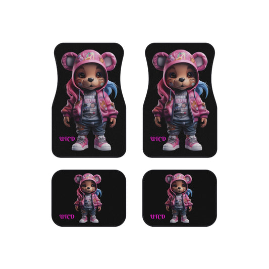 Cute Bear Car Mats Set - Adorable Auto Accessories for Kids, Cartoon Car Flooring, Fun Car Decor, Gift for Children's Birthday
