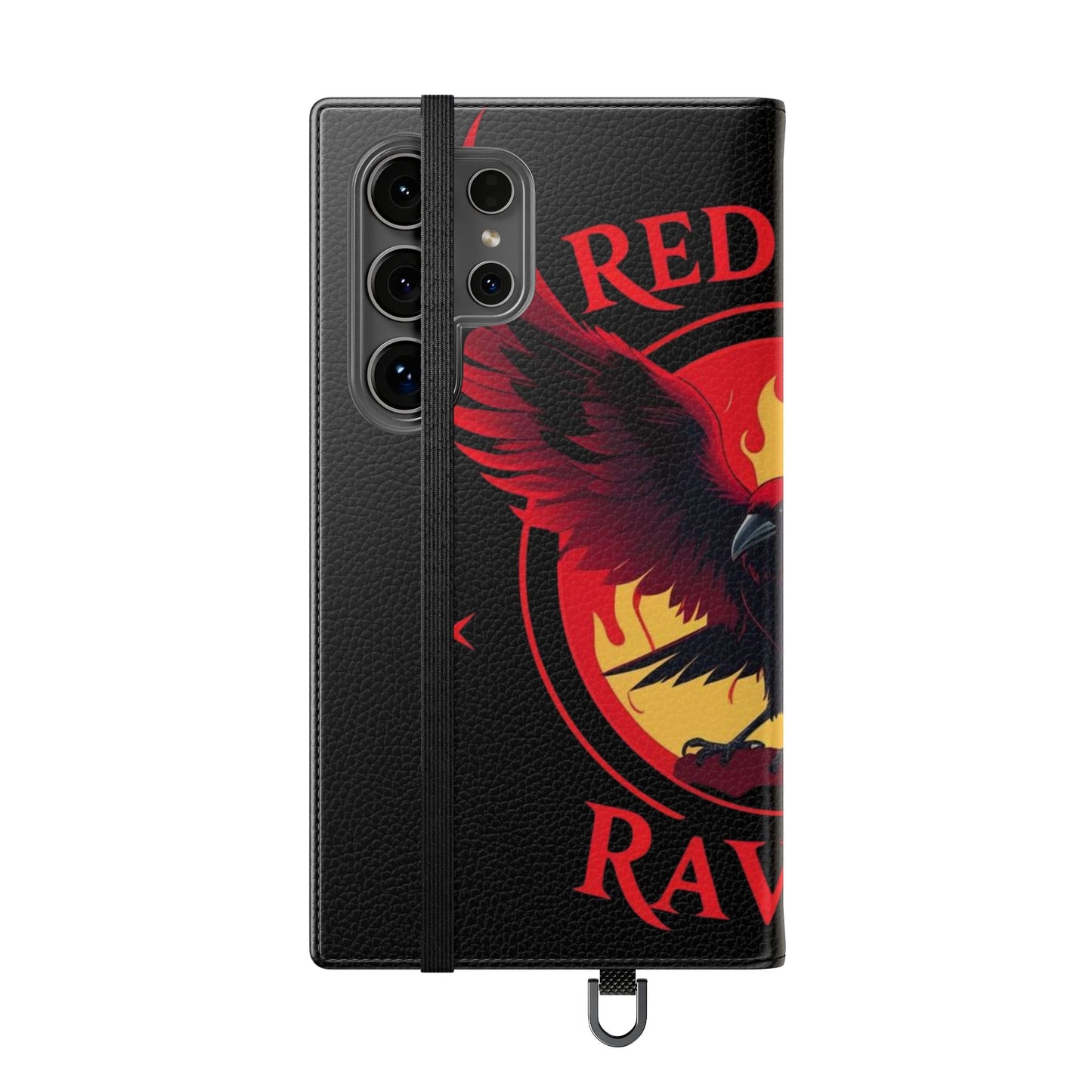Raven Design Flip Case for Smartphones, Stylish Phone Cover, Gothic Art Protection, Gift for Bird Lovers, Red Veil Ravens Merchandise
