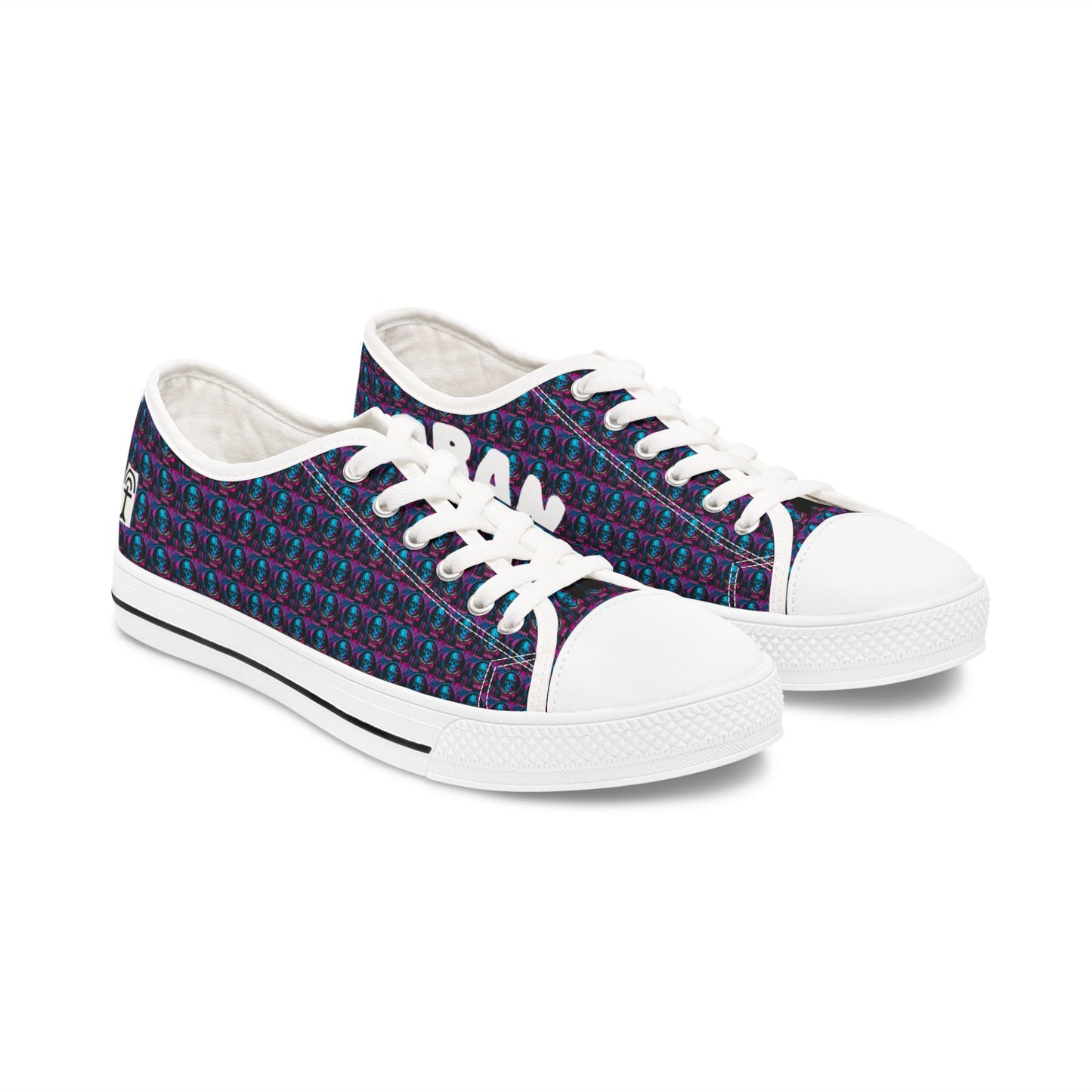 Urban Vibe Women's Low Top Sneakers, Trendy Casual Shoes, Unique Gift for Her, Street Style Sneakers, Fashionable Everyday Footwear