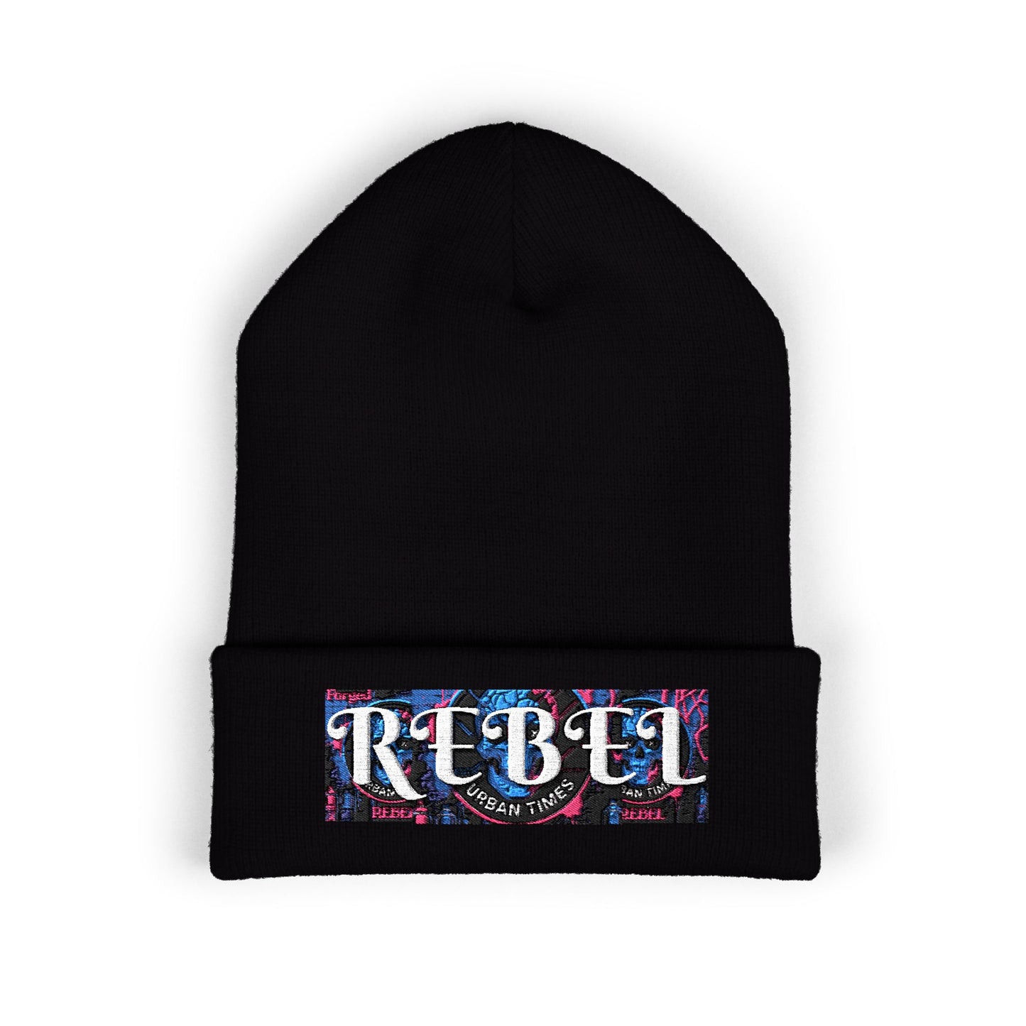 Rebel Cuffed Beanie | Embroidered Hat, Winter Fashion Accessory, Gift for Him/Her, Trendy Streetwear, Holiday Beanie