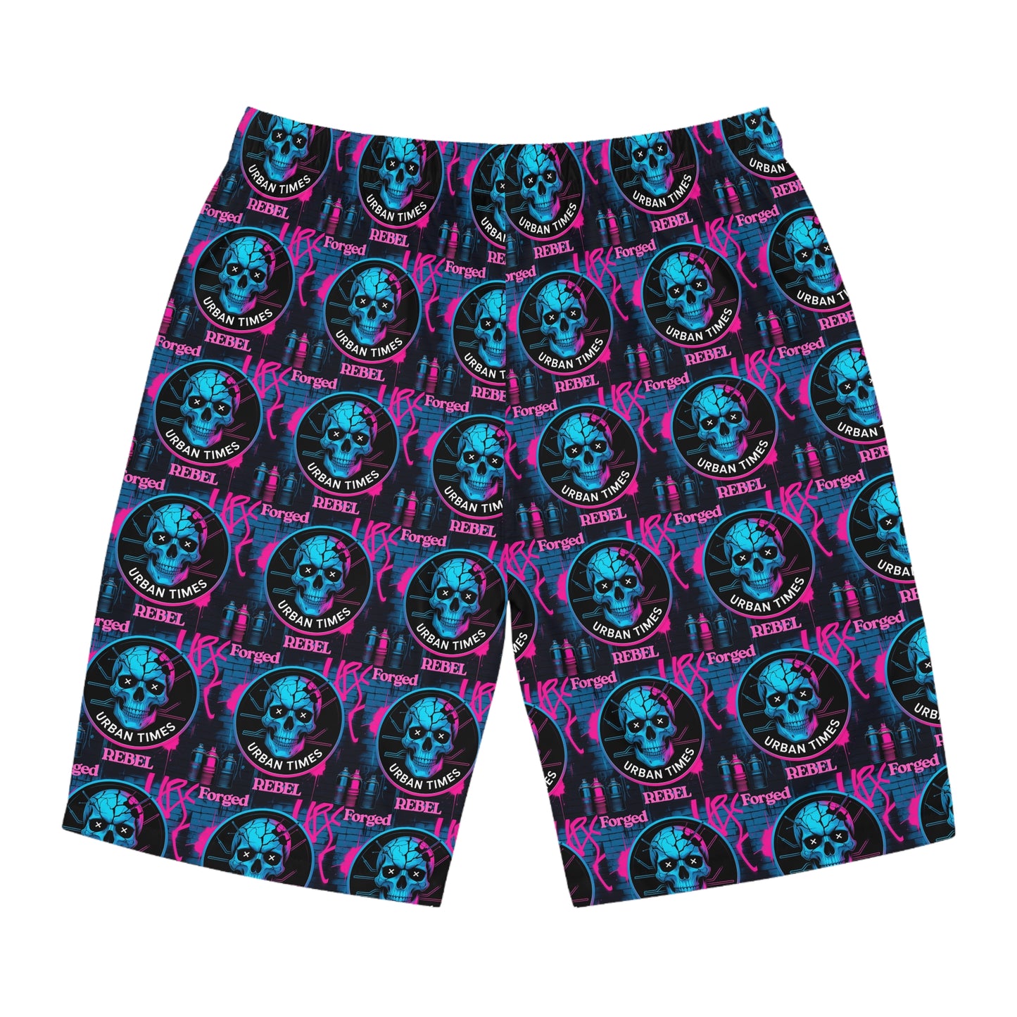 Men's Skull Print Board Shorts - Stylish Swimwear for Beach, Pool Parties, Summer Fun, and Vacations, AOP Design