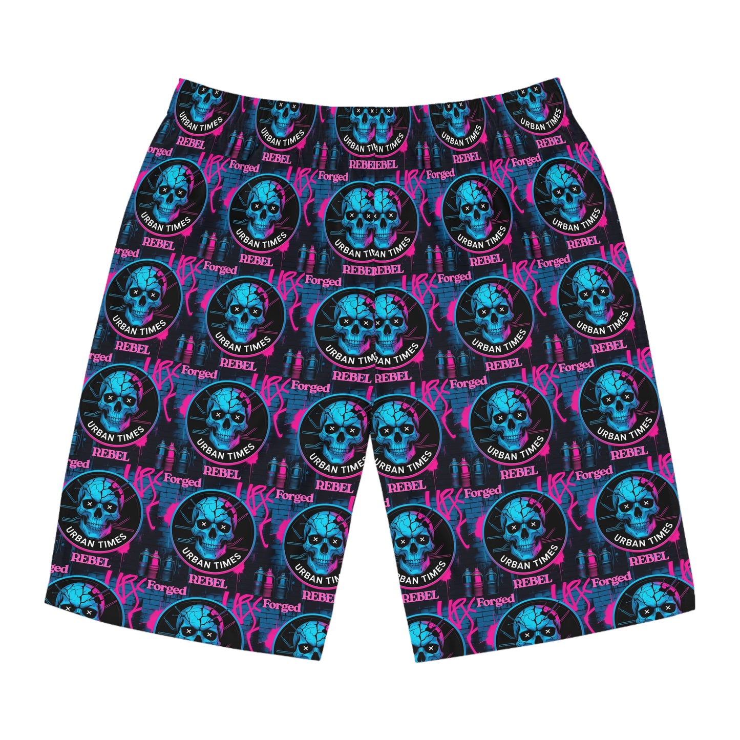 Men's Skull Print Board Shorts - Stylish Swimwear for Beach, Pool Parties, Summer Fun, and Vacations, AOP Design