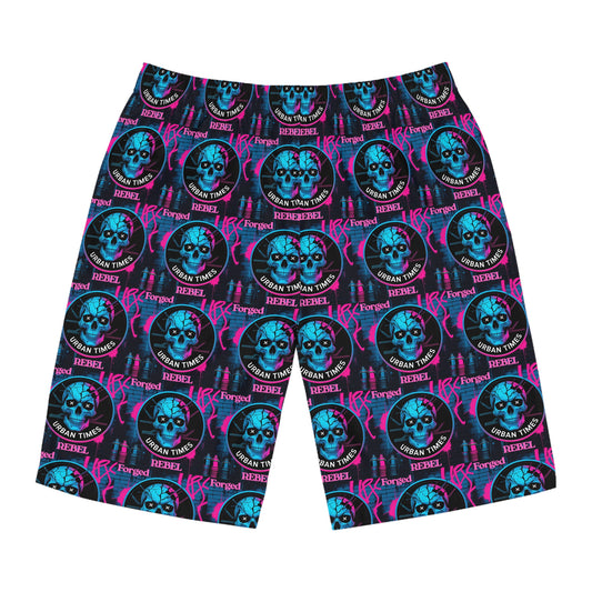 Men's Skull Print Board Shorts - Stylish Swimwear for Beach, Pool Parties, Summer Fun, and Vacations, AOP Design