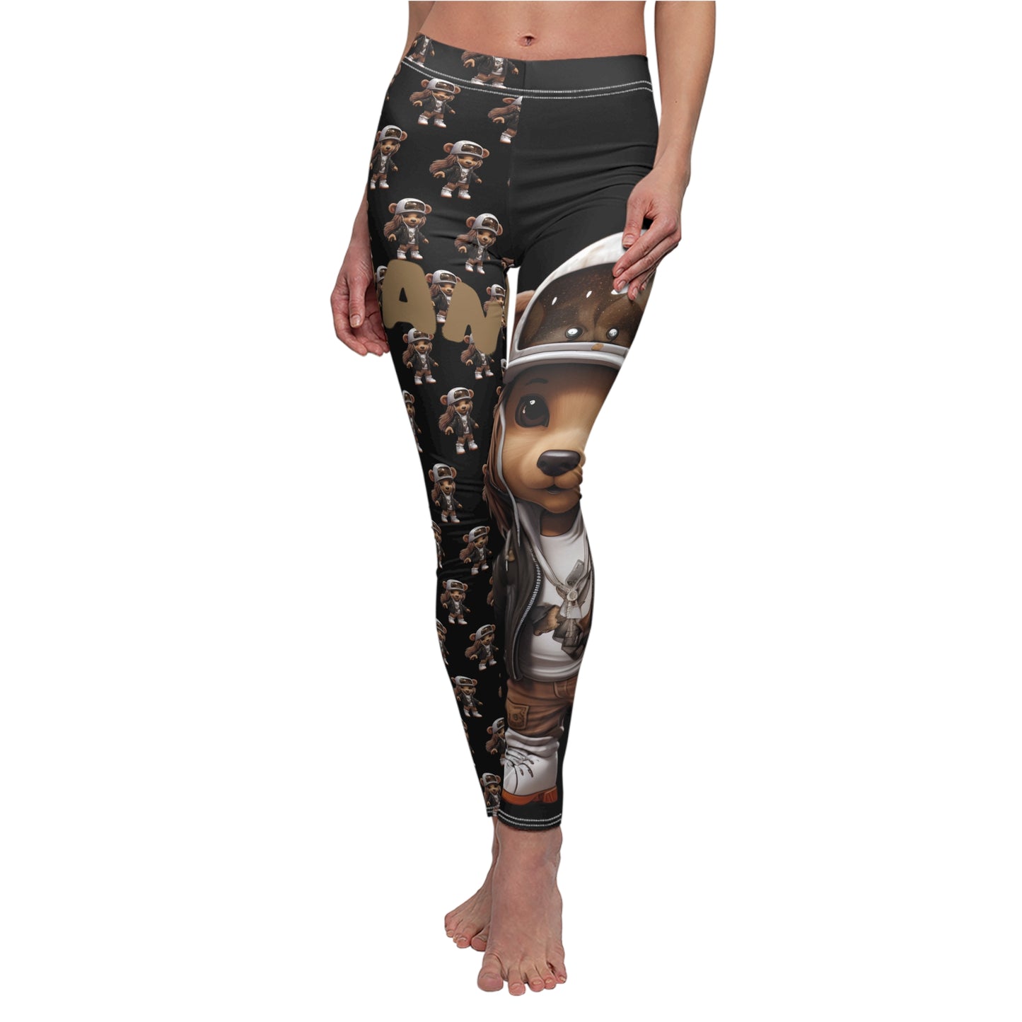Playful Women's Casual Leggings, Cute Animal Print Leggings, Comfortable Activewear, Fun Outfit for Everyday