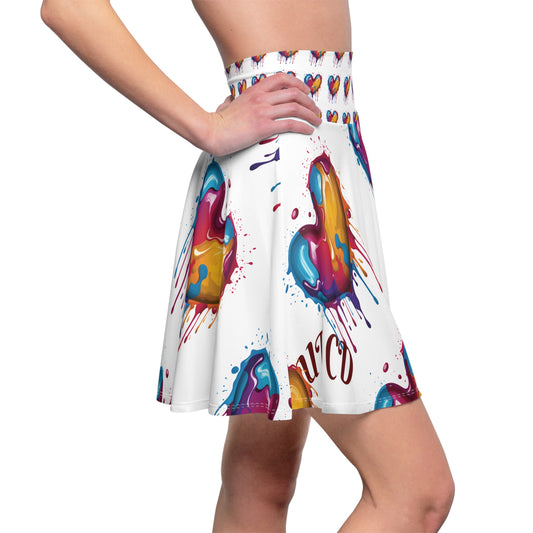 Vibrant Butterfly Skater Skirt, Colorful AOP Fashion, Women’s Spring Wear, Boho Style Skirt, Perfect for Festivals, Casual Outfits