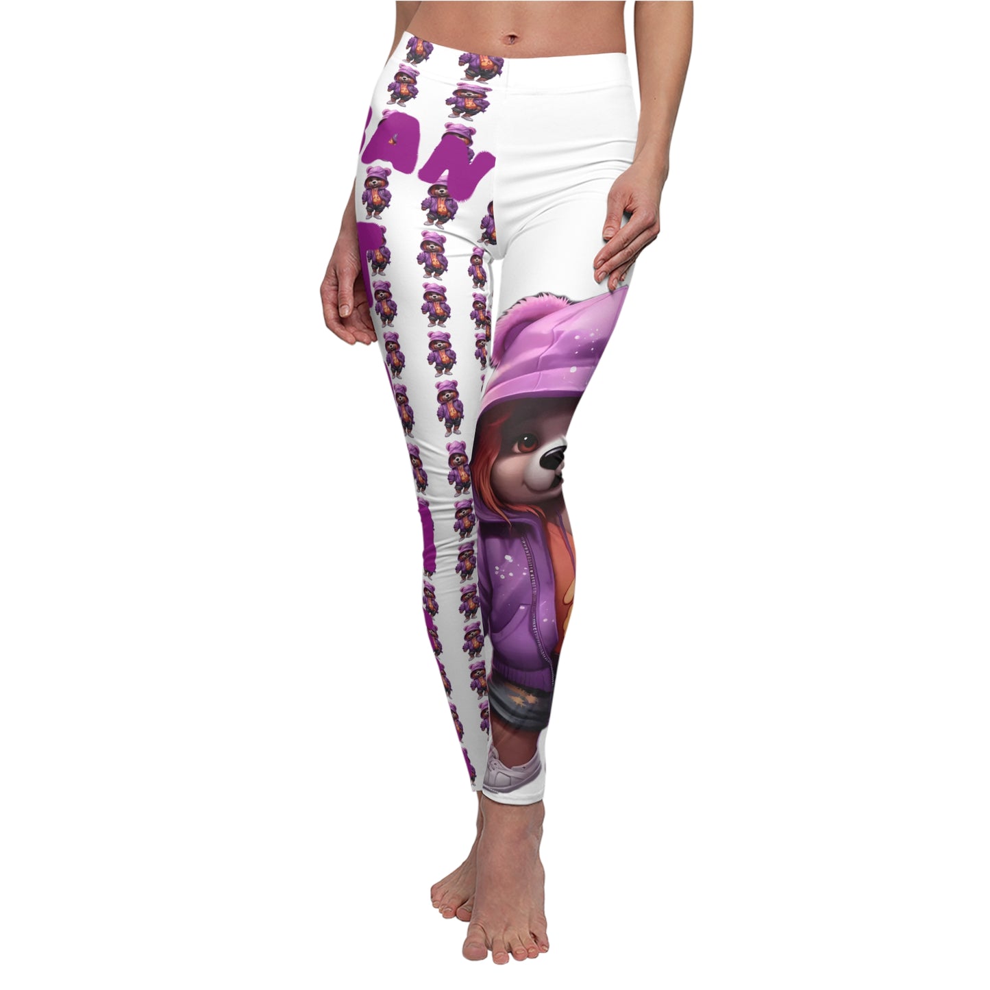 Playful Women's Casual Leggings, Cute Animal Print Leggings, Comfortable Activewear, Fun Outfit for Everyday