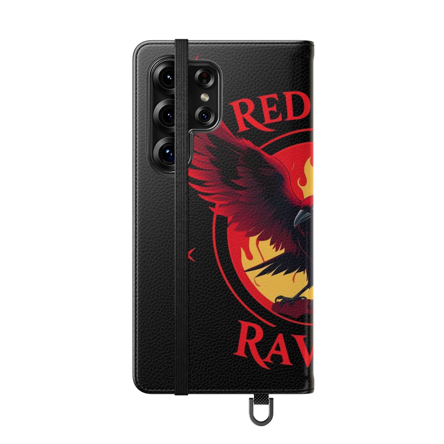 Raven Design Flip Case for Smartphones, Stylish Phone Cover, Gothic Art Protection, Gift for Bird Lovers, Red Veil Ravens Merchandise