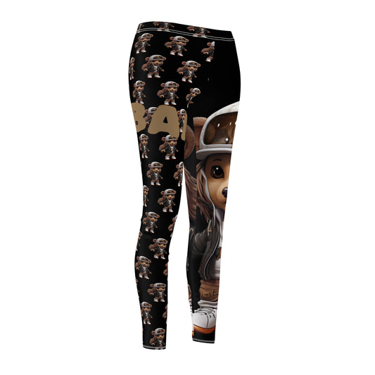 Playful Women's Casual Leggings, Cute Animal Print Leggings, Comfortable Activewear, Fun Outfit for Everyday